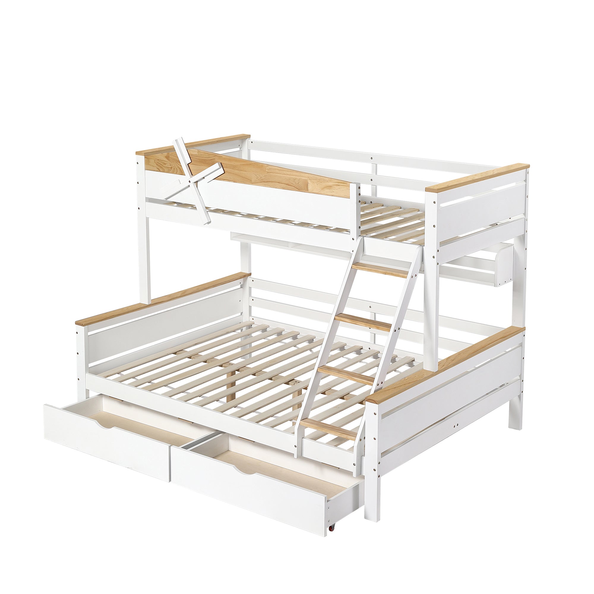 Logidon Stapelbed Met Molen Wit Naturel 90x200 cm en 140x200 cm