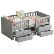 Logidon halfhoogsbed 90x200 grijs met 4 ladenrailing