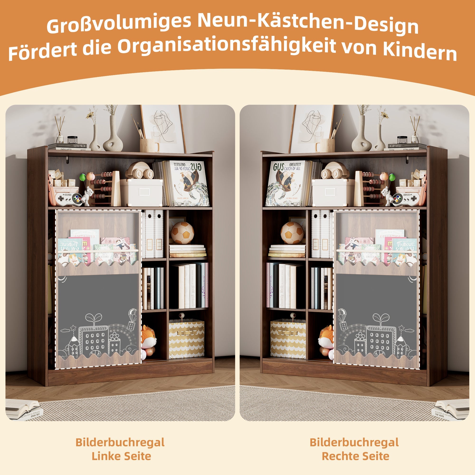 Logidon boekenkast met plank 120 x 38,5 x 151,5 cm walnoot