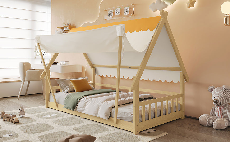 Logidon Cabinebed 90x200 met afneembare tent wit