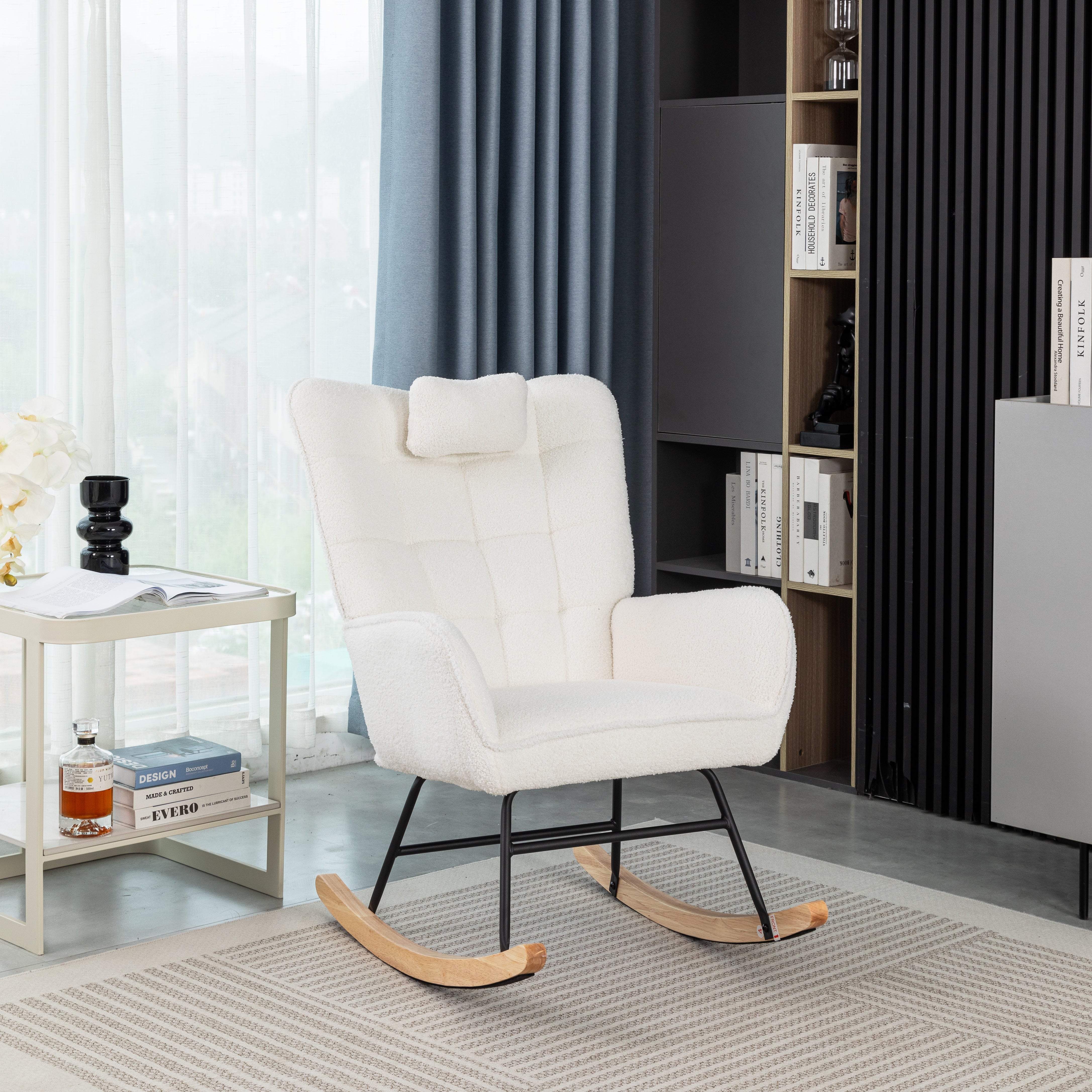 Logidon ergonomische schommelstoel wit, 92 cm hoog, zitvlak 65 cm