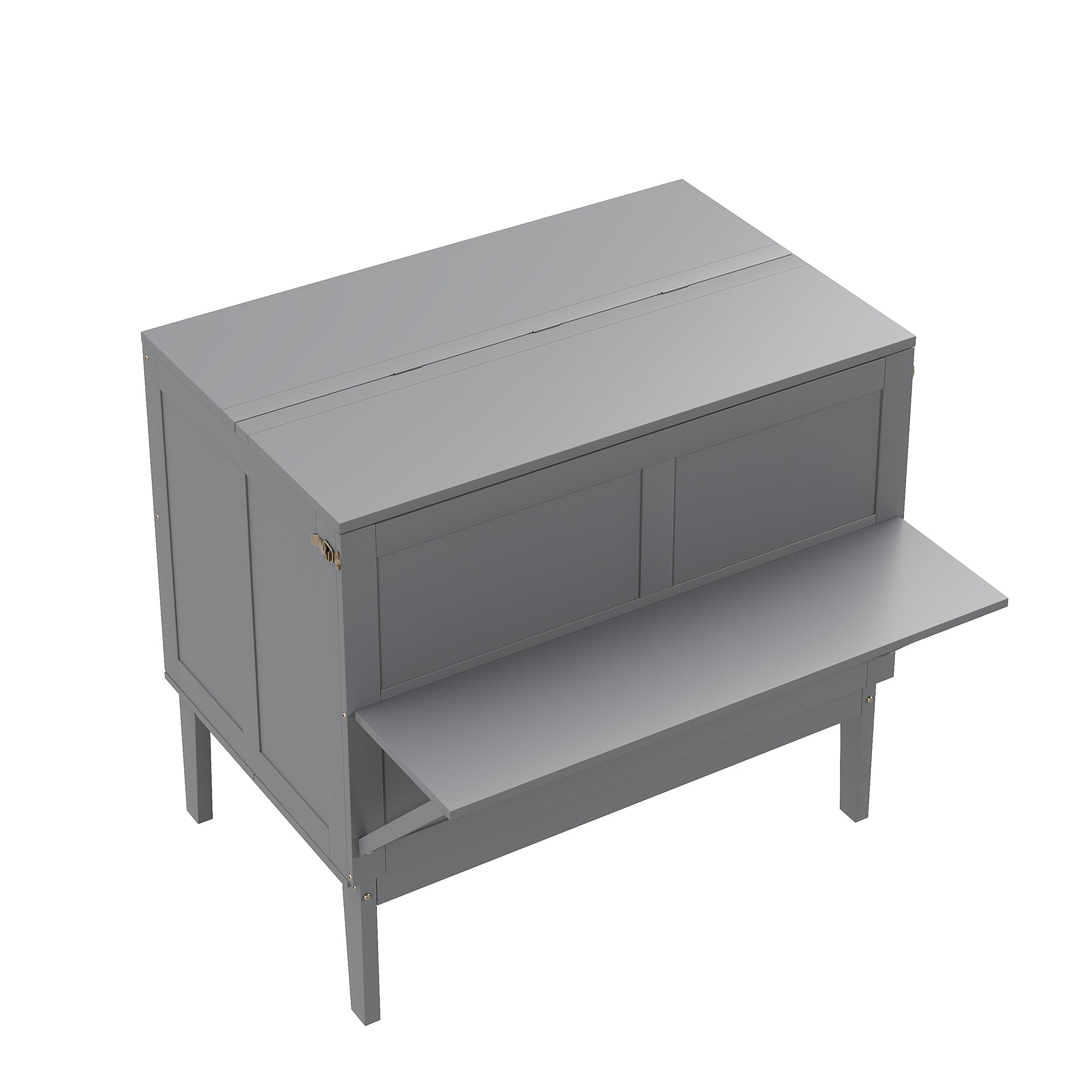 Logidon Murphy bed 90x200 grijs verticaal opklapbed met lattenbodem