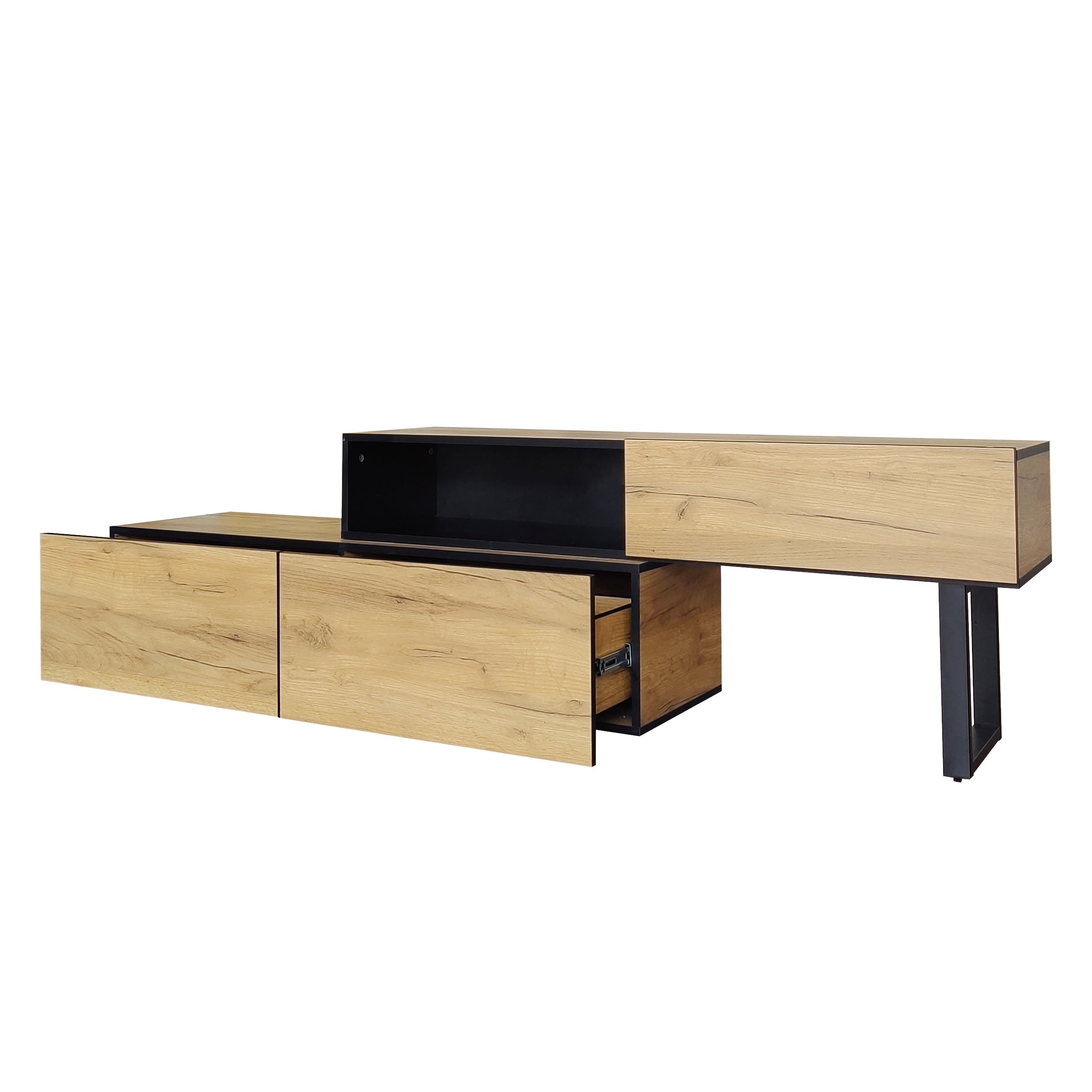 Logidon Adjustable TV Cabinet Combination 135-200cm Three Drawers Large Compartment