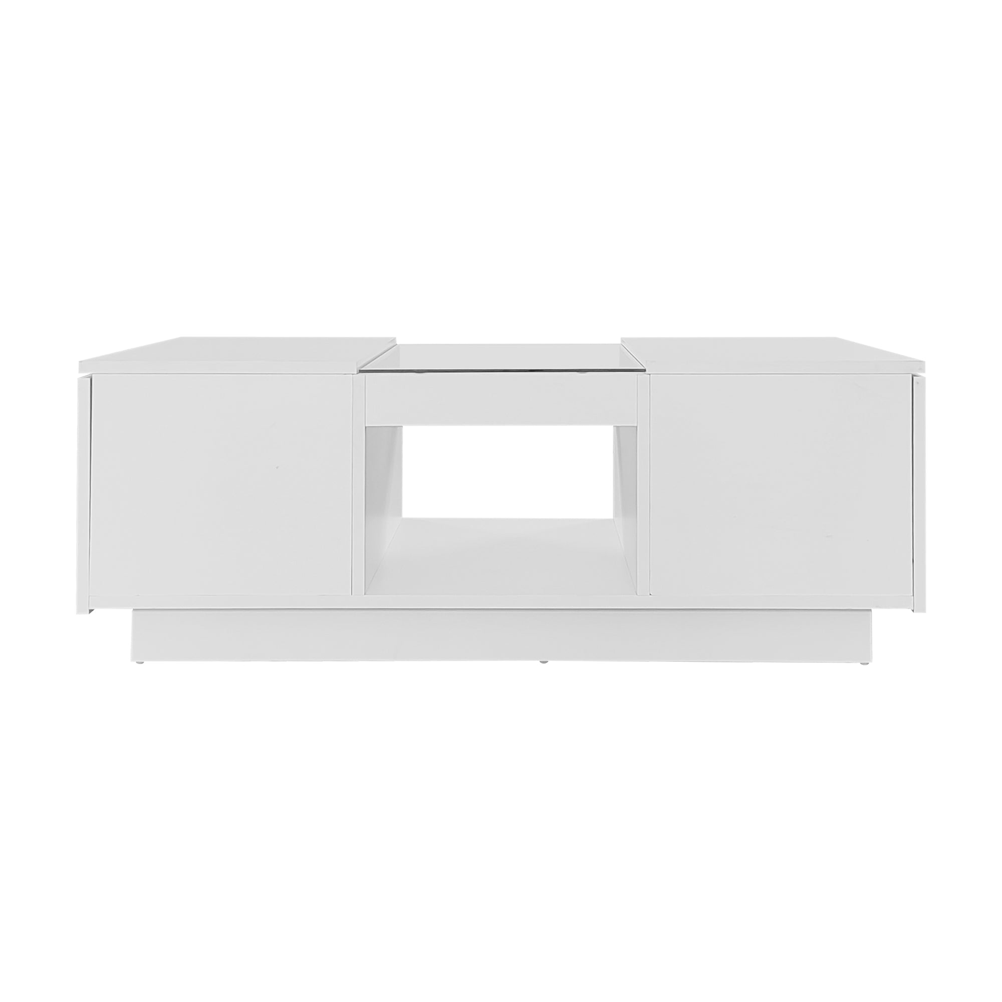 Logidon Witte Salontafel 100x50x35,5 cm Met Glazen Paneel LED