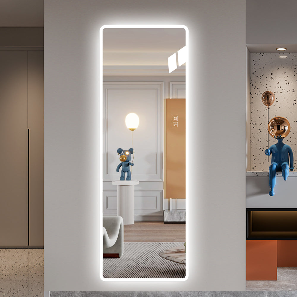 Logidon passpiegel 163x54 cm LED verlicht zilver wandmontage