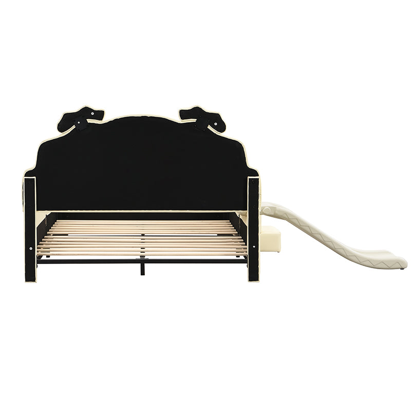 Logidon Cartoon Bear Bed 90x200 cm With Slide And Ladder Beige
