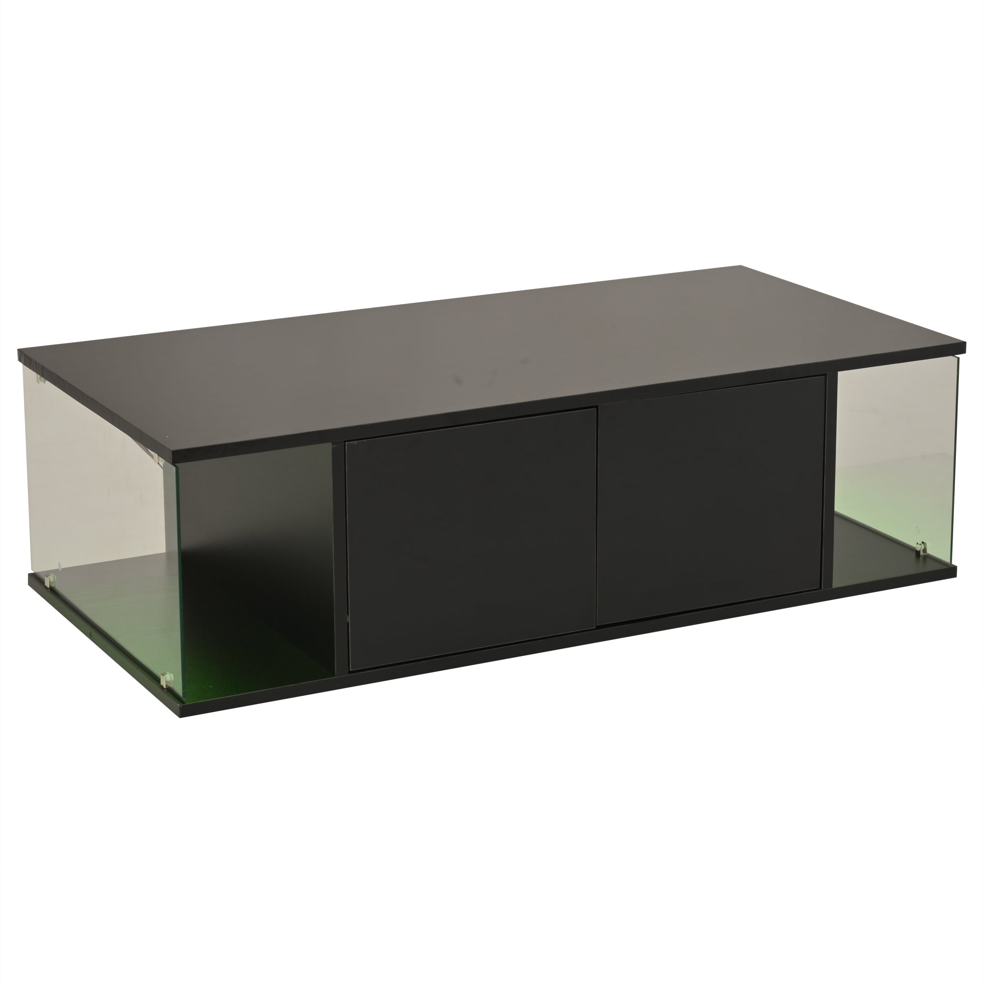 Logidon salontafel 100x50x30 cm zwart hoogglans LED 2 kasten