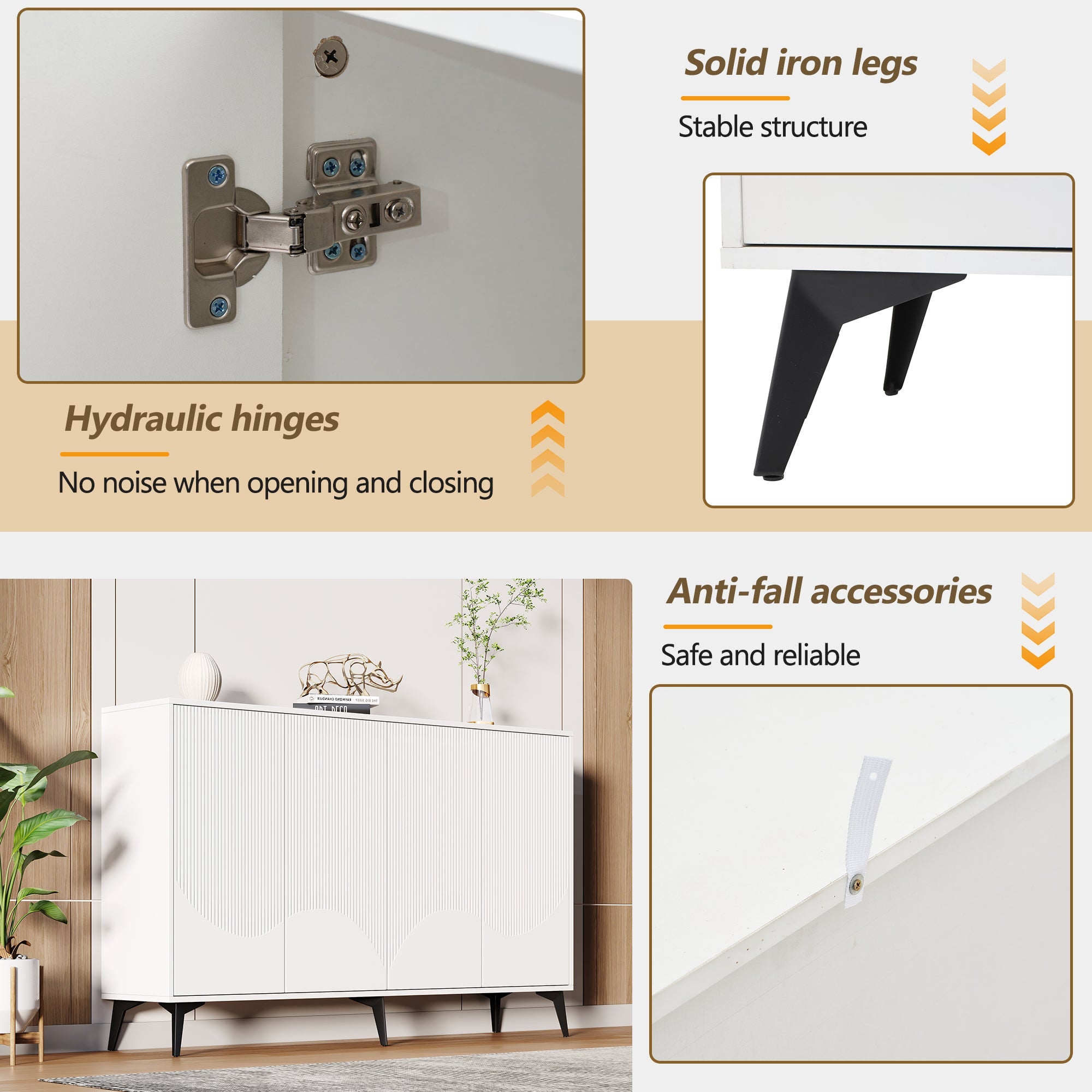 Logidon Wit Dressoir, 160 cm breed, verstelbare planken