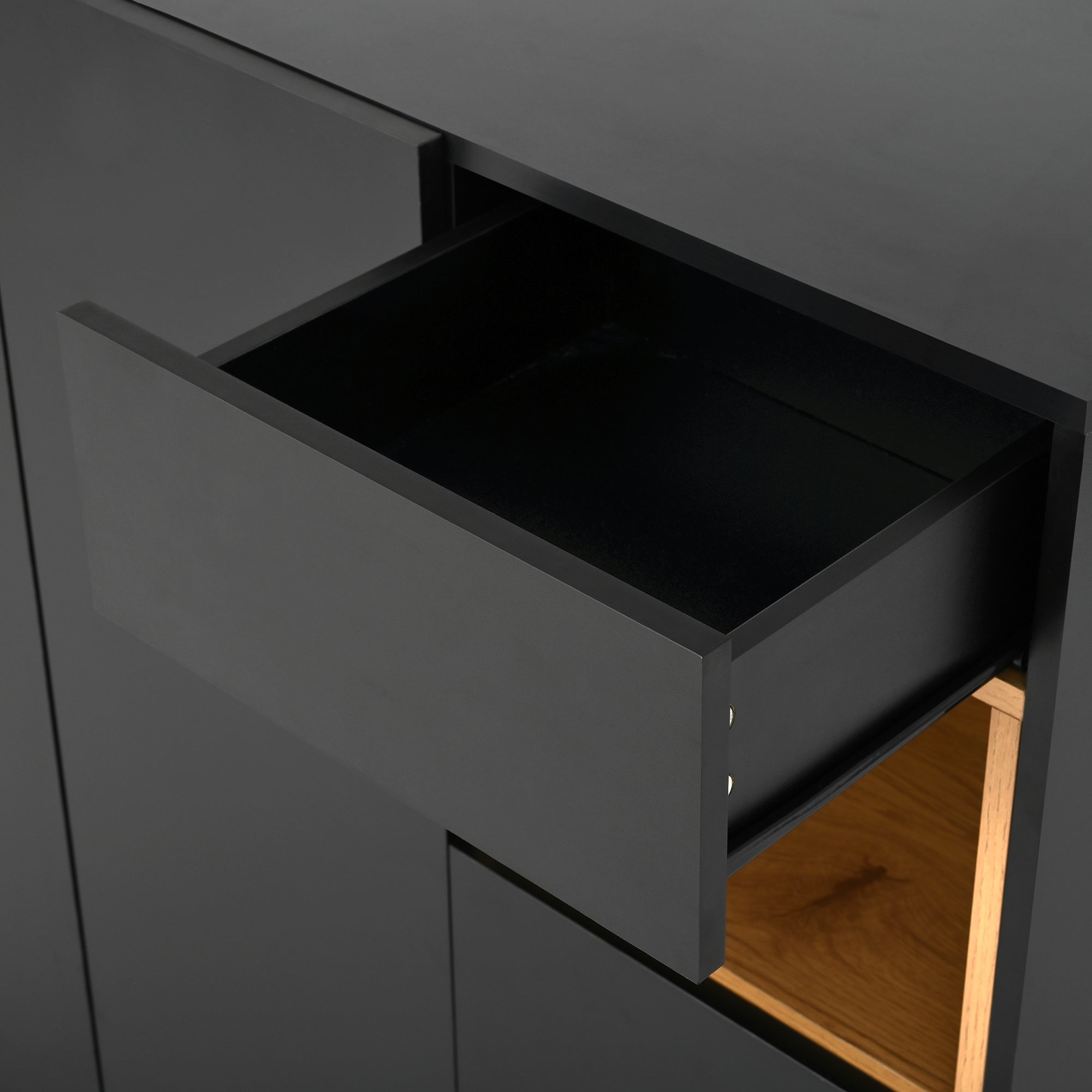 Logidon schoenenkast met LED verlichting zwart hout 14-18 paar