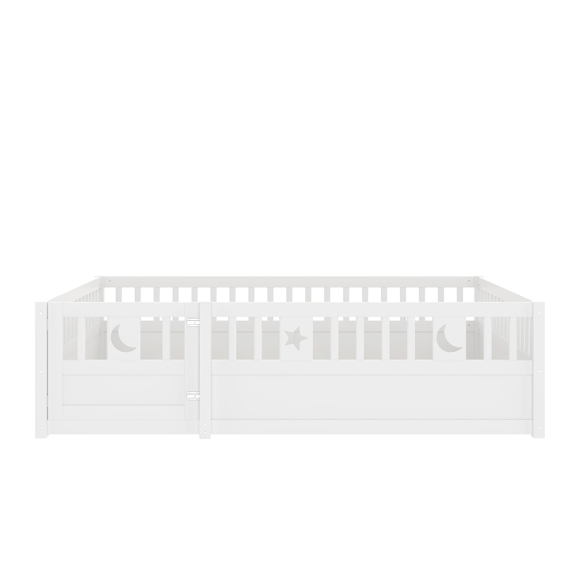 Logidon paneelbed 140x190 wit met rastersterdecor zonder matras