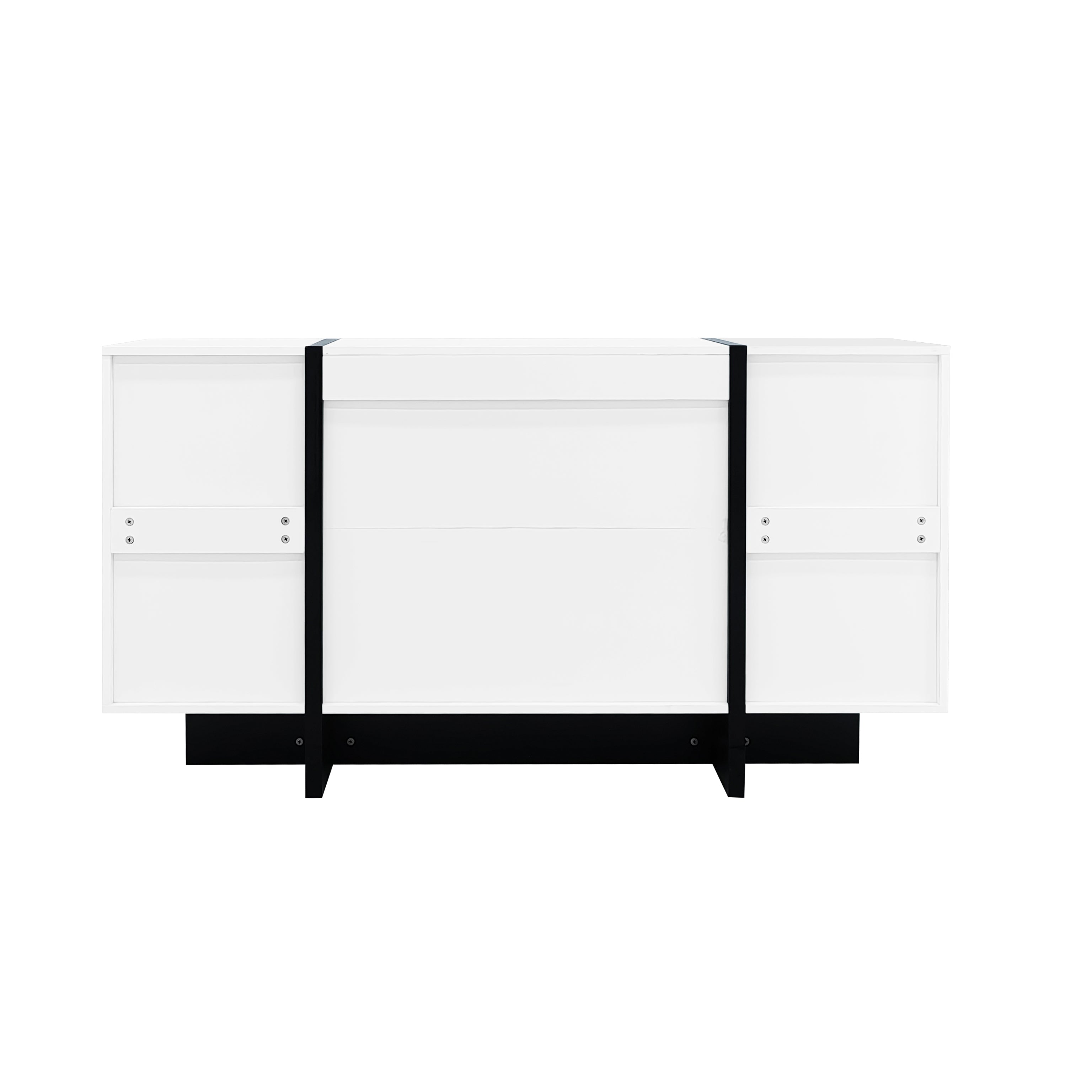 Logidon wit hoogglans dressoir 150x40x80,5 2 deuren 4 lades