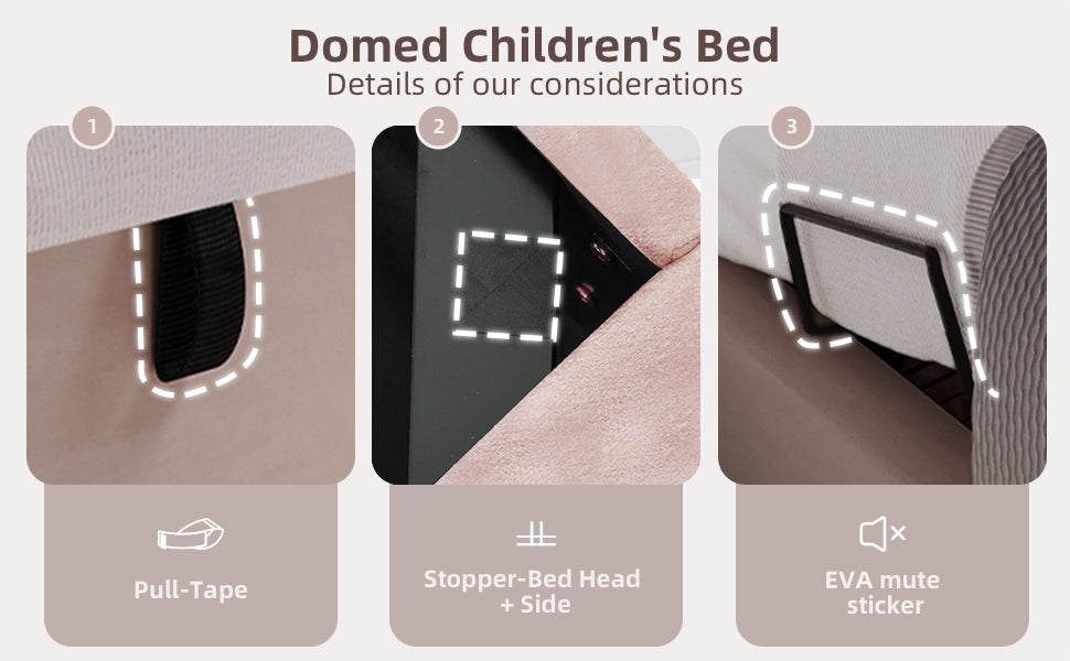 Logidon gestoffeerd bed kinderbed roze 90x200 cm met matras