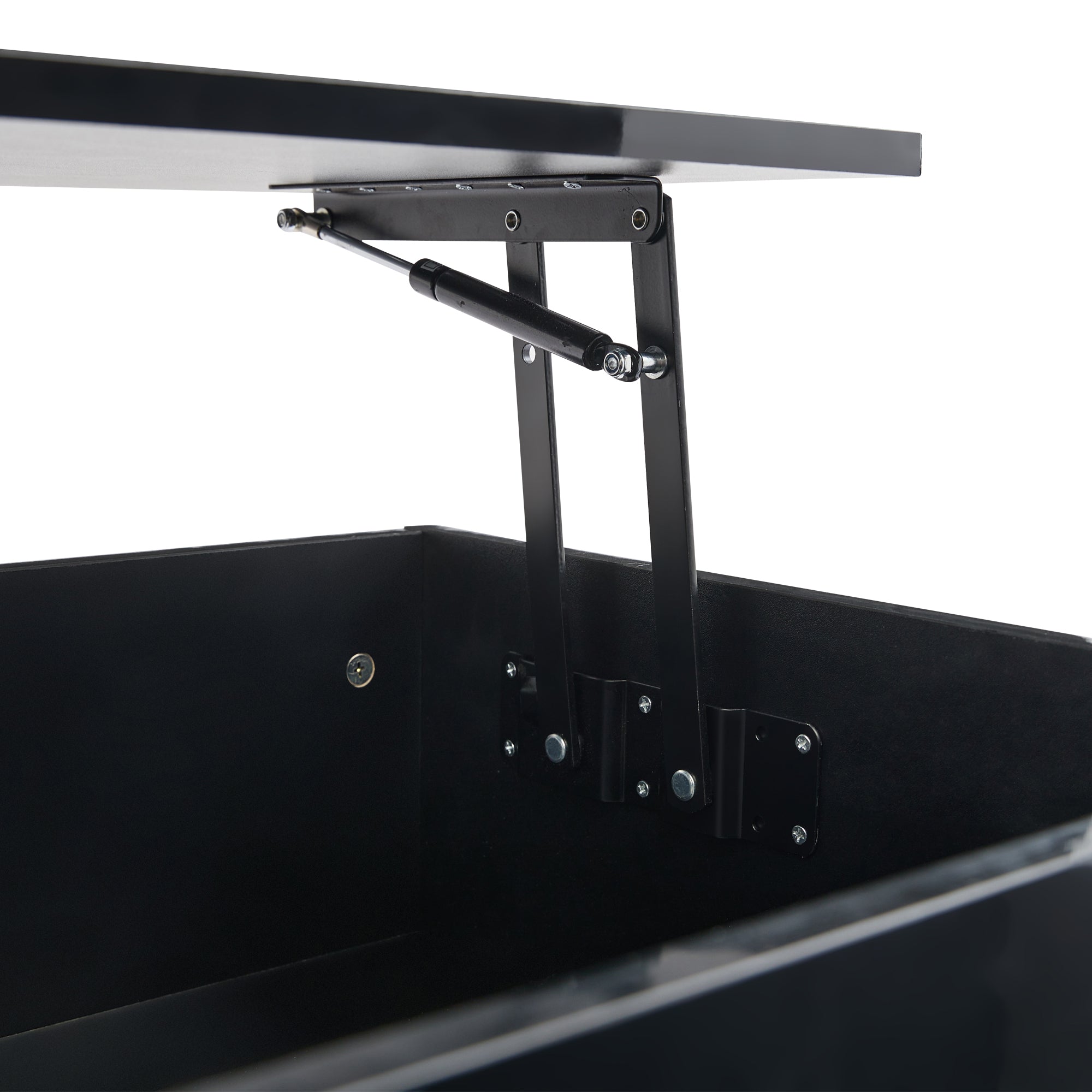 Logidon hoogglans salontafel 100x50x55 cm zwart LED-verlichting