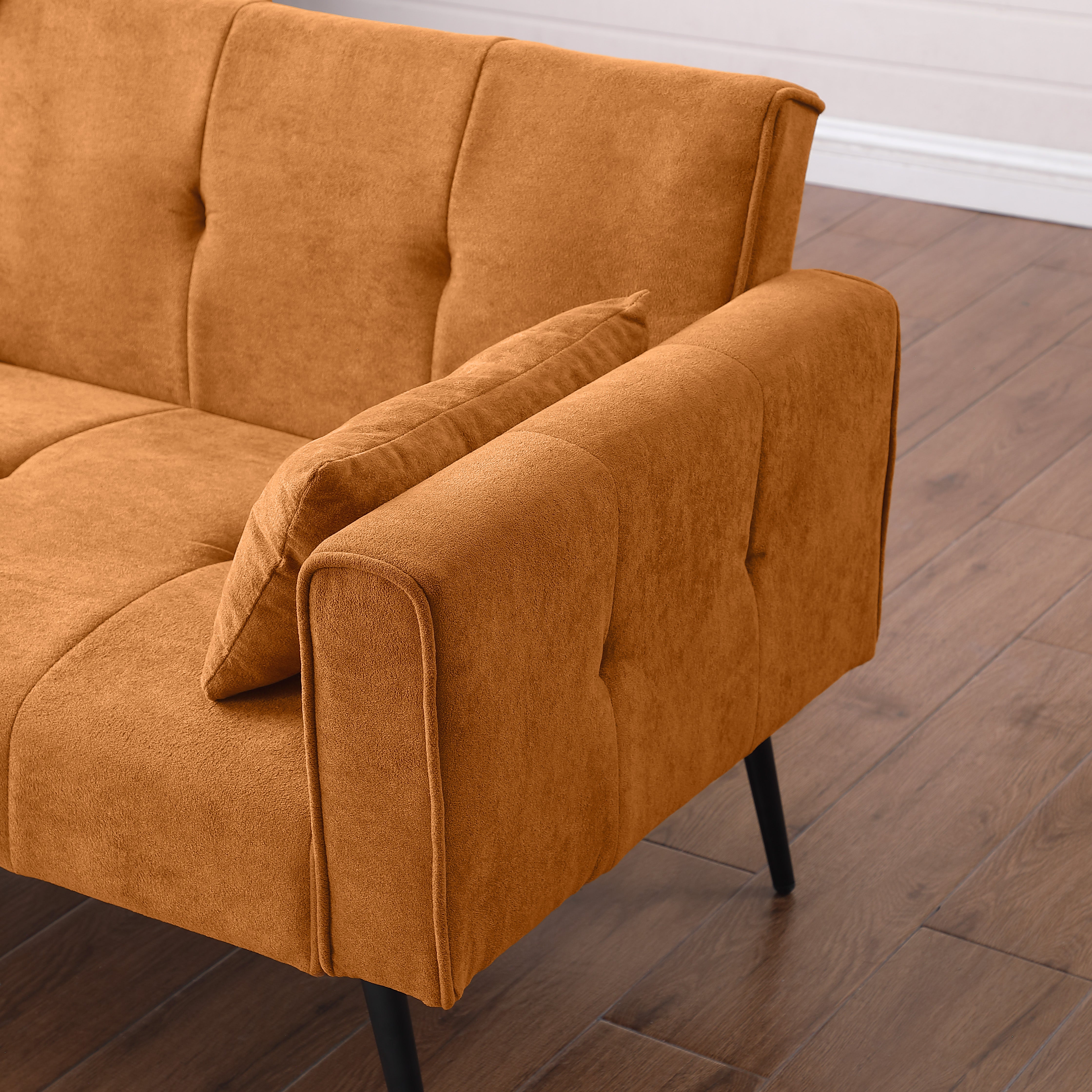 Logidon gele stoffen slaapbank 68 inch modulair voor woonkamer