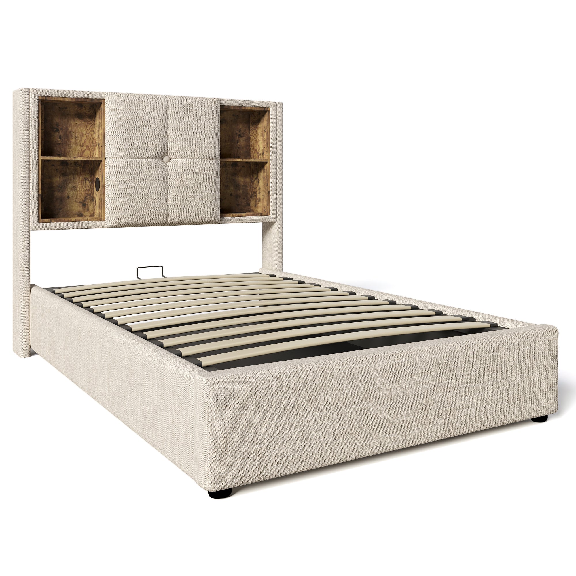Logidon eenpersoonsbed 90x200 met draadloos opladen USB C en opbergruimte
