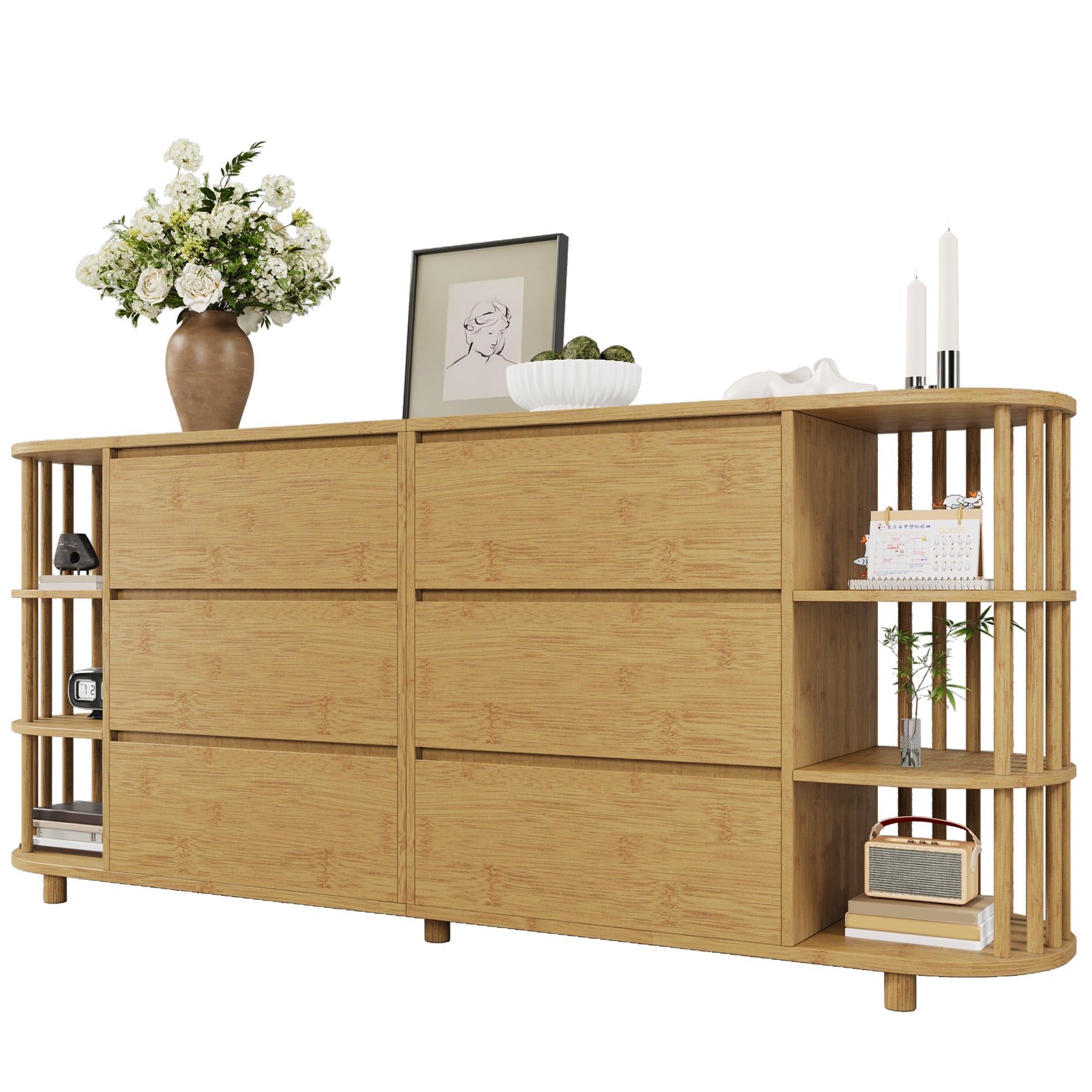 Logidon ladekast 160 cm eiken - Romeins design, 6 laden