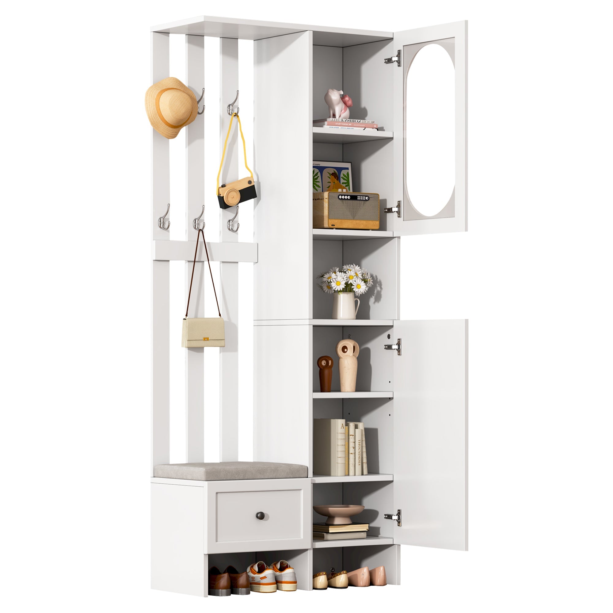 Logidon compacte kledingkast 85x33,5x200 cm wit 2 kasten
