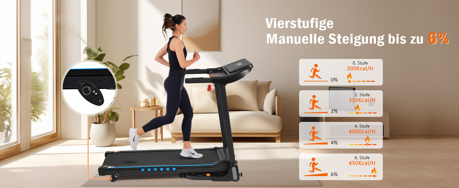 Logidon loopband voor thuis opvouwbare 14 km/u hartslagmeter