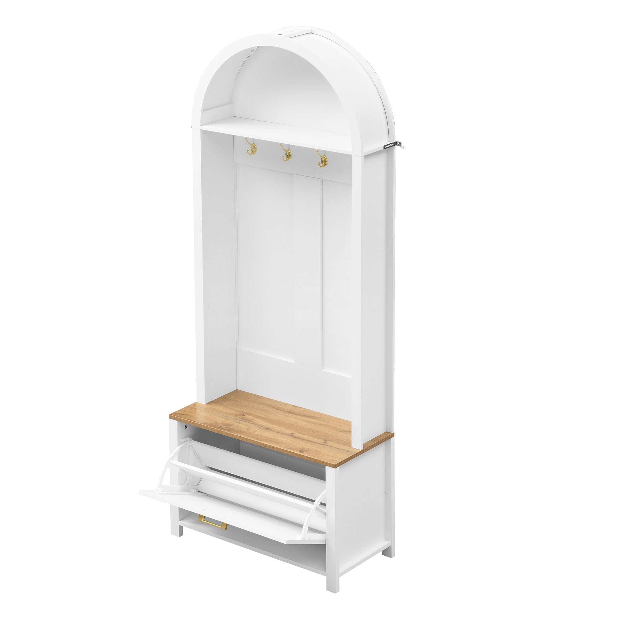 Logidon kledingkast wit MDF met schoenenrek en plank