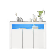 Logidon Hoogglans dressoir wit LED verlichting 130x35x95 cm