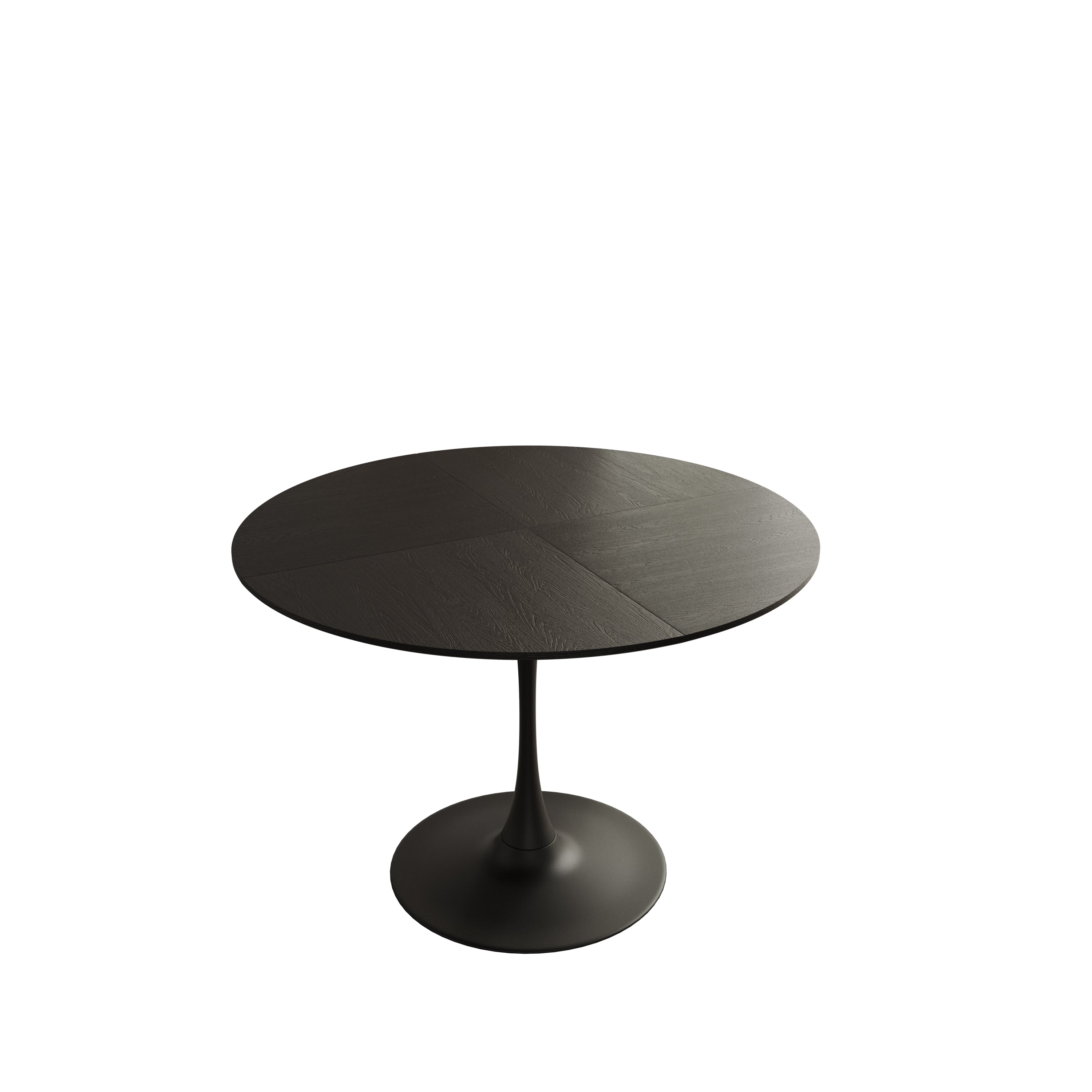 Logidon ronde eettafel 120 cm zwart houtlook metalen onderstel