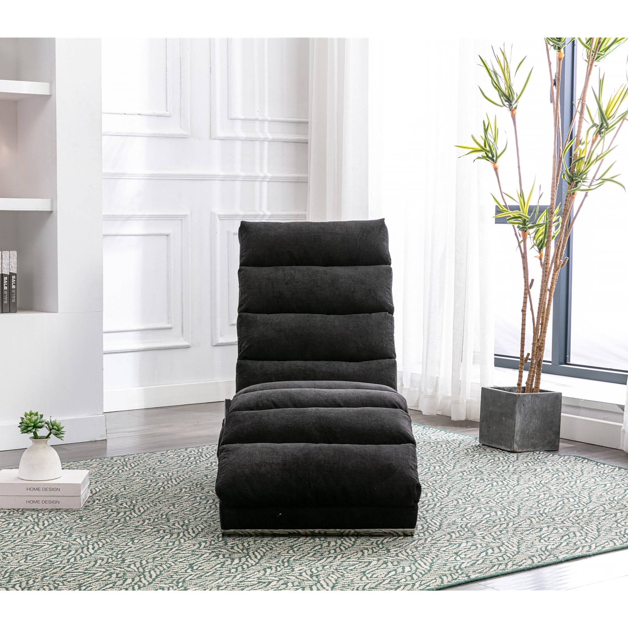 Logidon Elektrische Massage Chaise Longue Zwart met Afstandsbediening