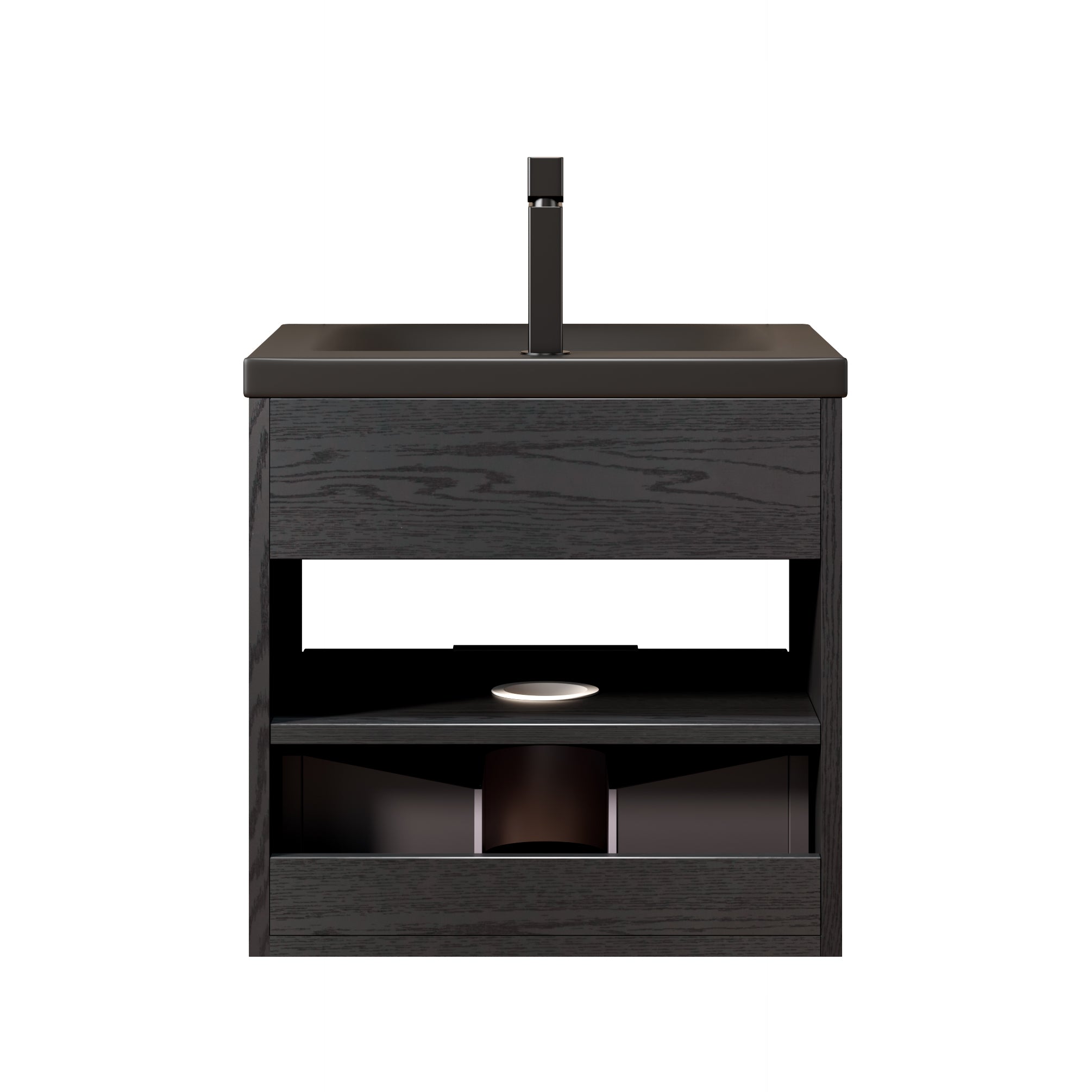 Logidon 51 cm Floating Bathroom Vanity with Ceramic Basin Black