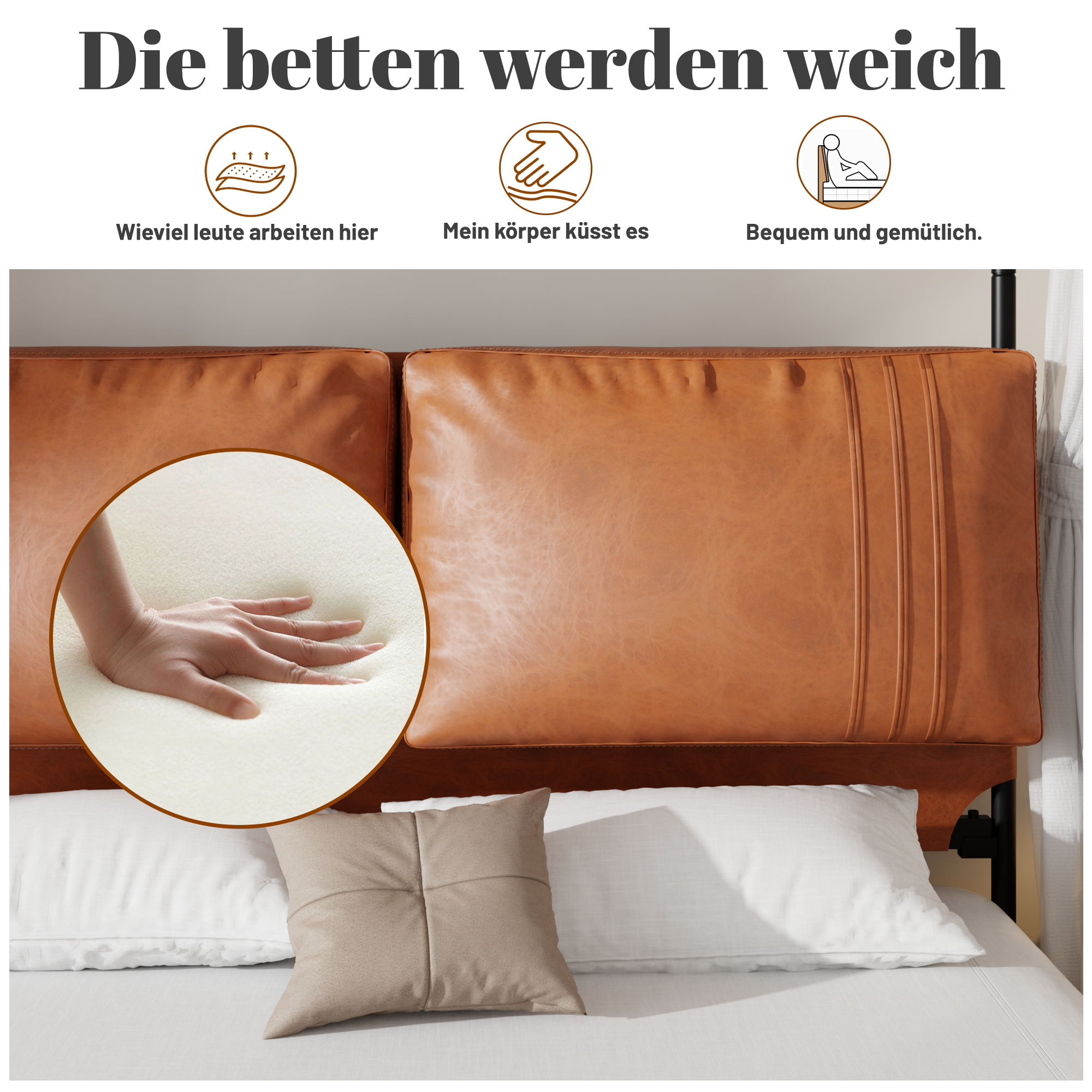 Logidon luxe hemelbed 160x200 bruin kunstleer afneembare hemel