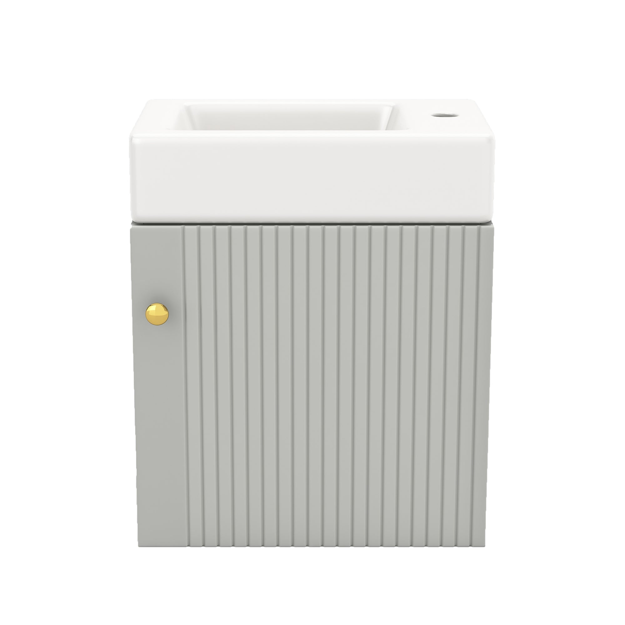 Logidon badkamermeubel wastafel 46 cm hangend onderkast grijs-wit