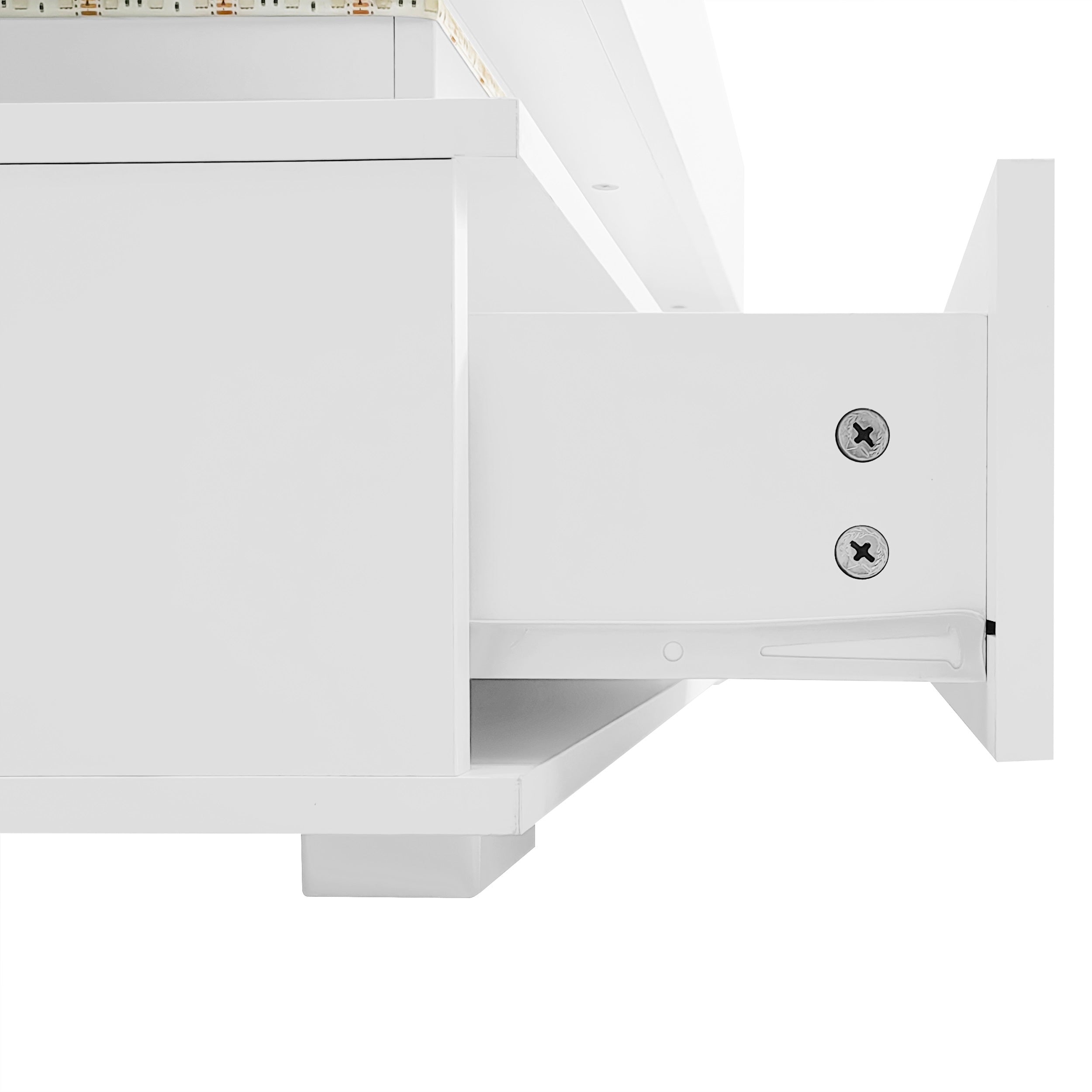 Logidon Hydraulisch in hoogte verstelbare salontafel 100x50x44 cm Wit LED
