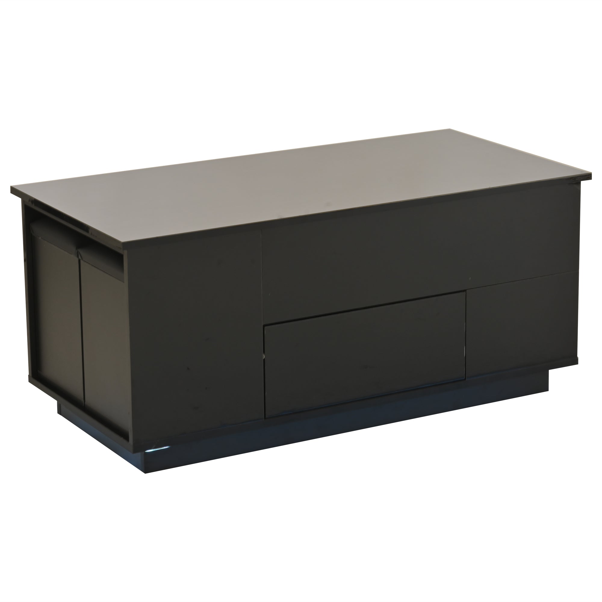Logidon 4-in-1 in hoogte verstelbare salontafel zwart 100x50x45 cm LED