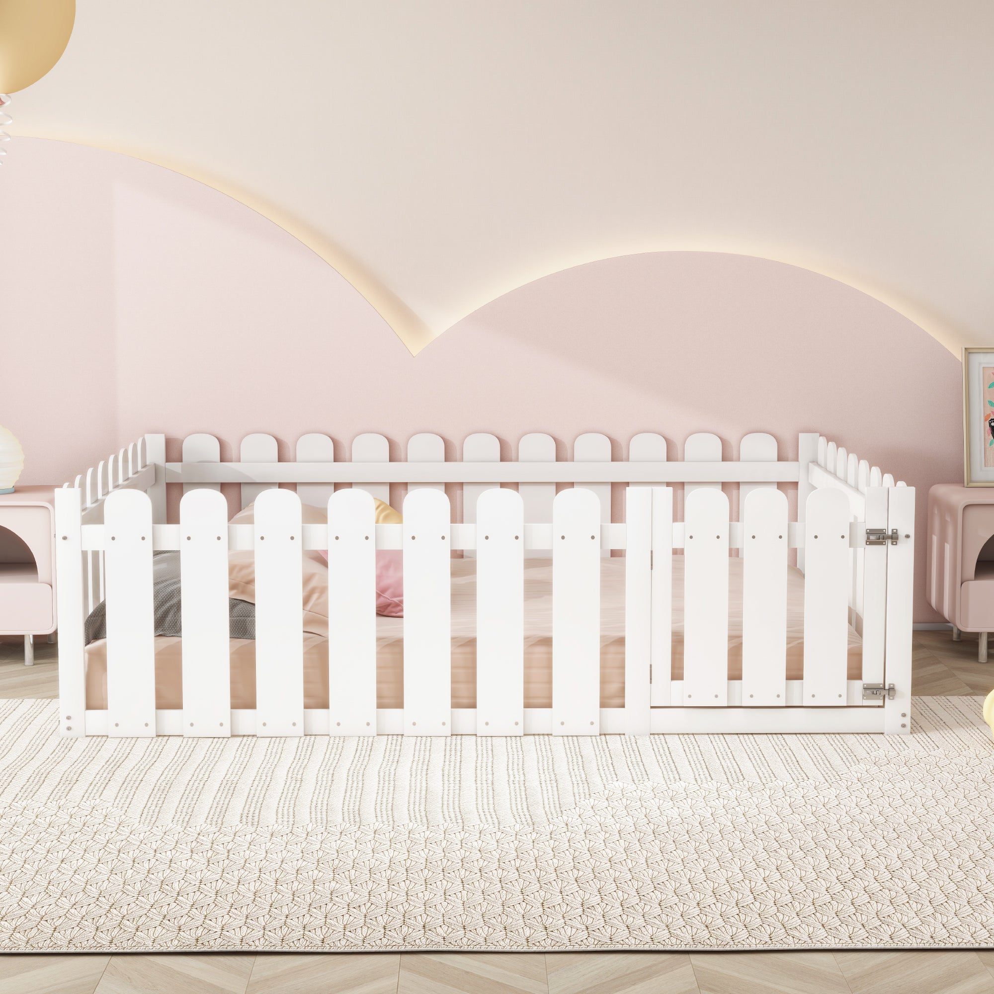 Logidon kinderbed 140 x 200 cm wit met deur houten bedframe