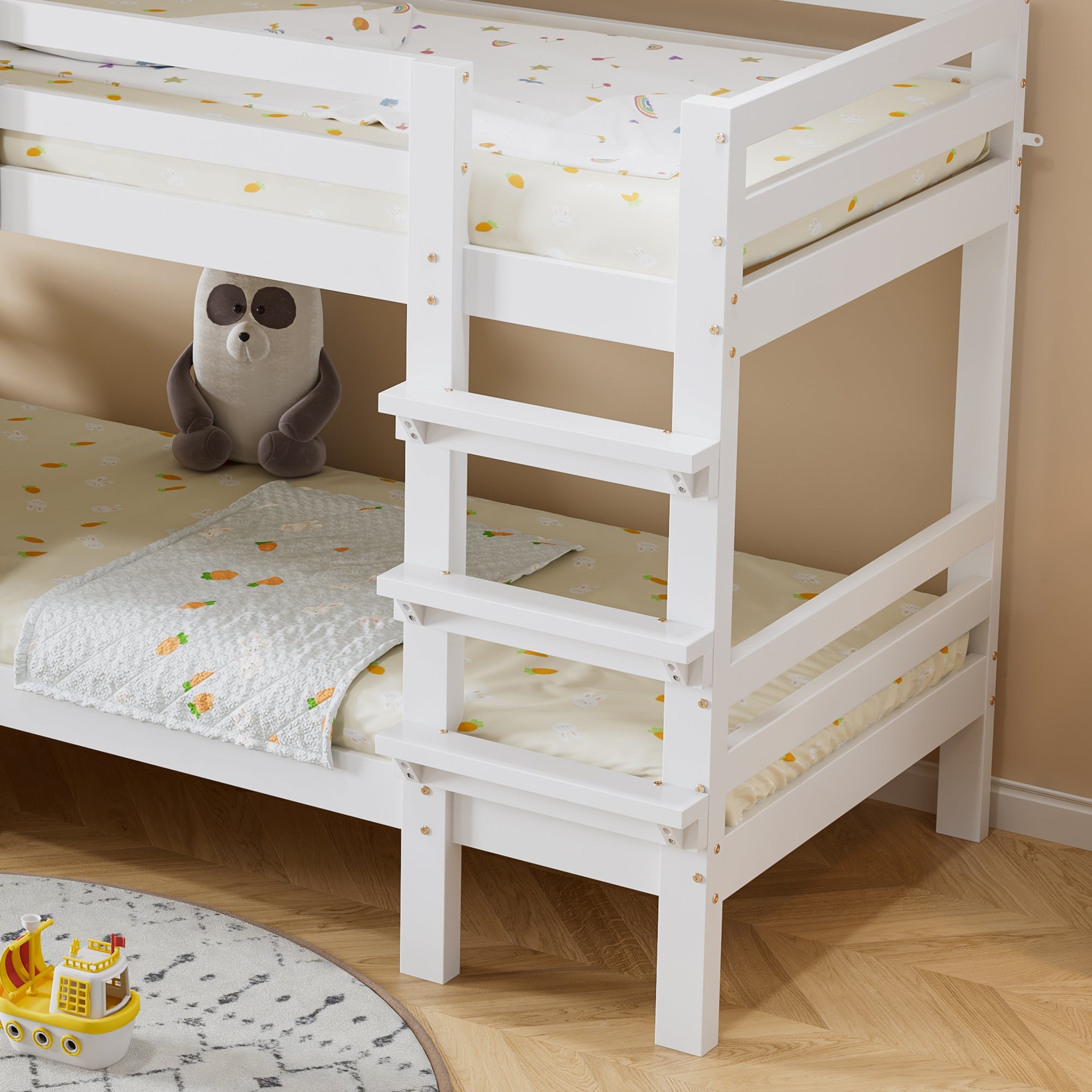 Logidon stapelbed huisstijl 90x200 wit met raam en dak