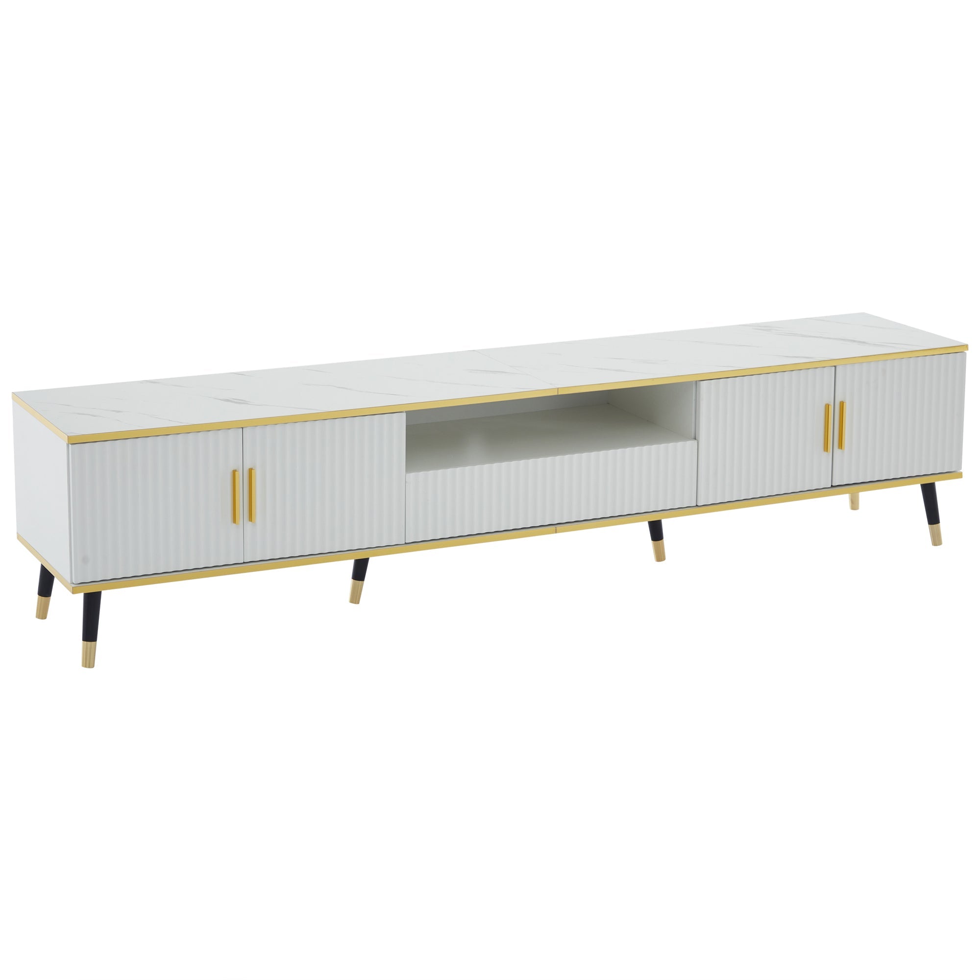Logidon Modern TV-meubel Wit Marmerlook 200x40x46 cm