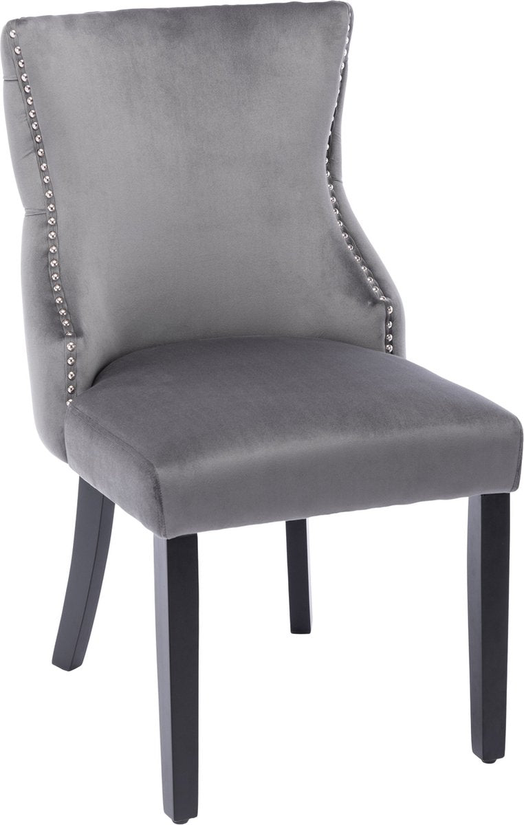 Merax Eetkamerstoel - Set van 2 Eetkamerstoelen - Stoel - Fauteuil - Grijs afbeelding 2