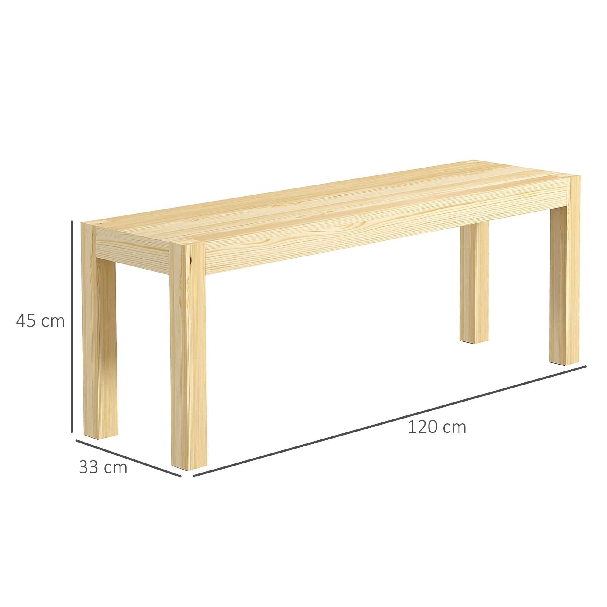 Logidon HOMCOM bank 2 zits naturel 120x33x45 cm