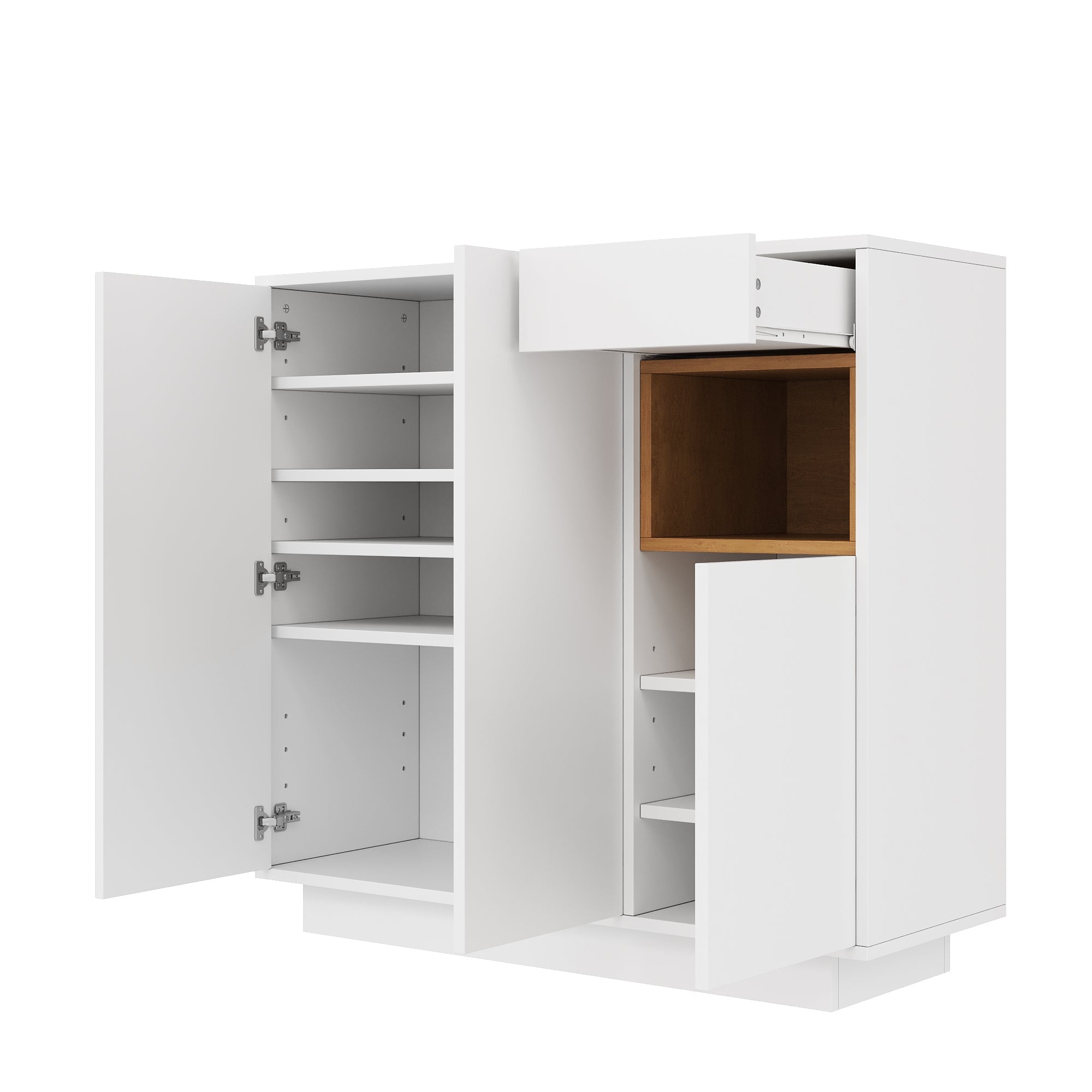 Logidon schoenenkast wit LED verlichting verstelbare planken 105x39,5x100,5 cm