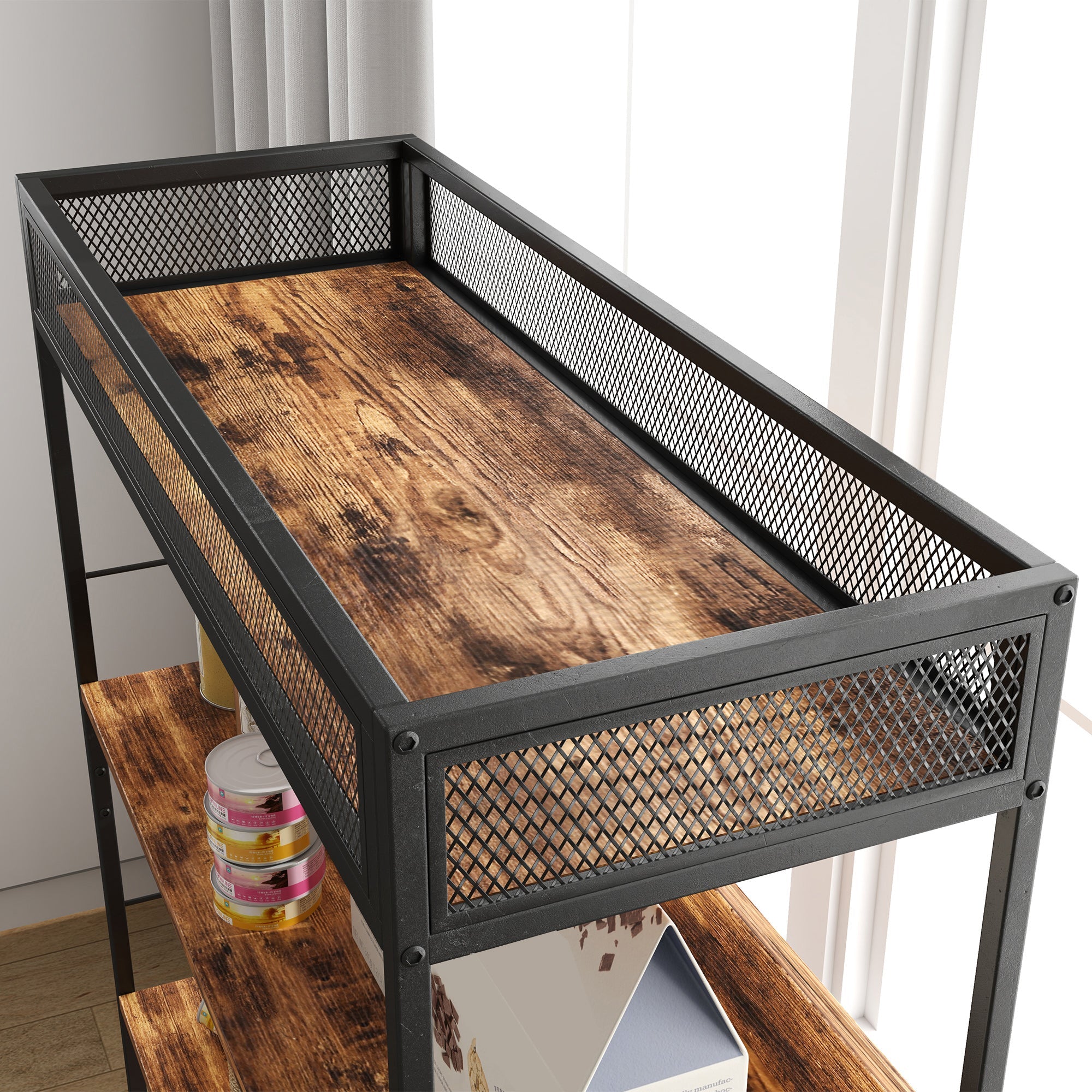 Logidon PawHut 2 in 1 Kattenbakkast Rustiek Bruin 80 x 48 x 152 cm