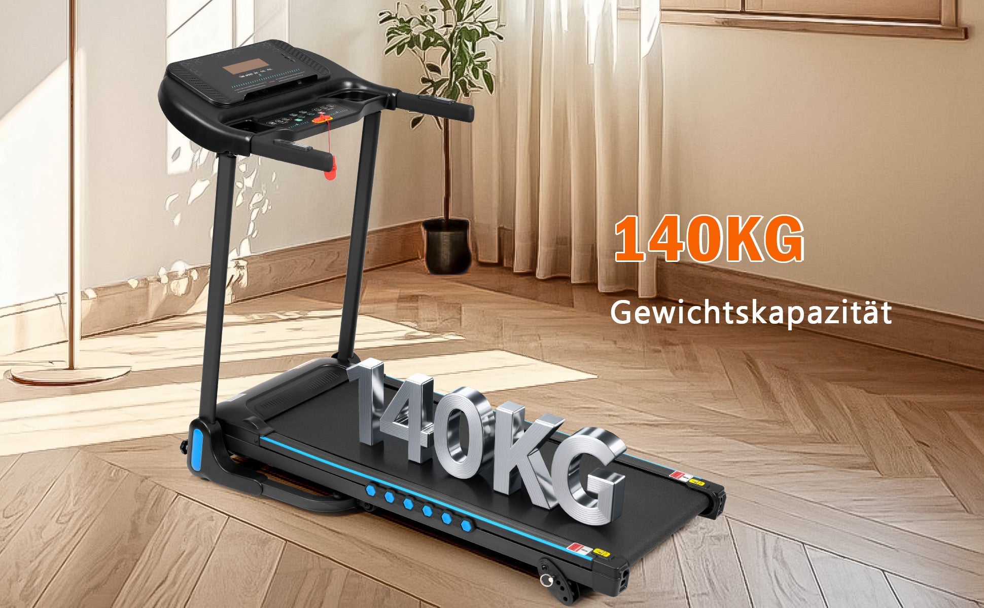 Logidon loopband voor thuis opvouwbare 14 km/u hartslagmeter