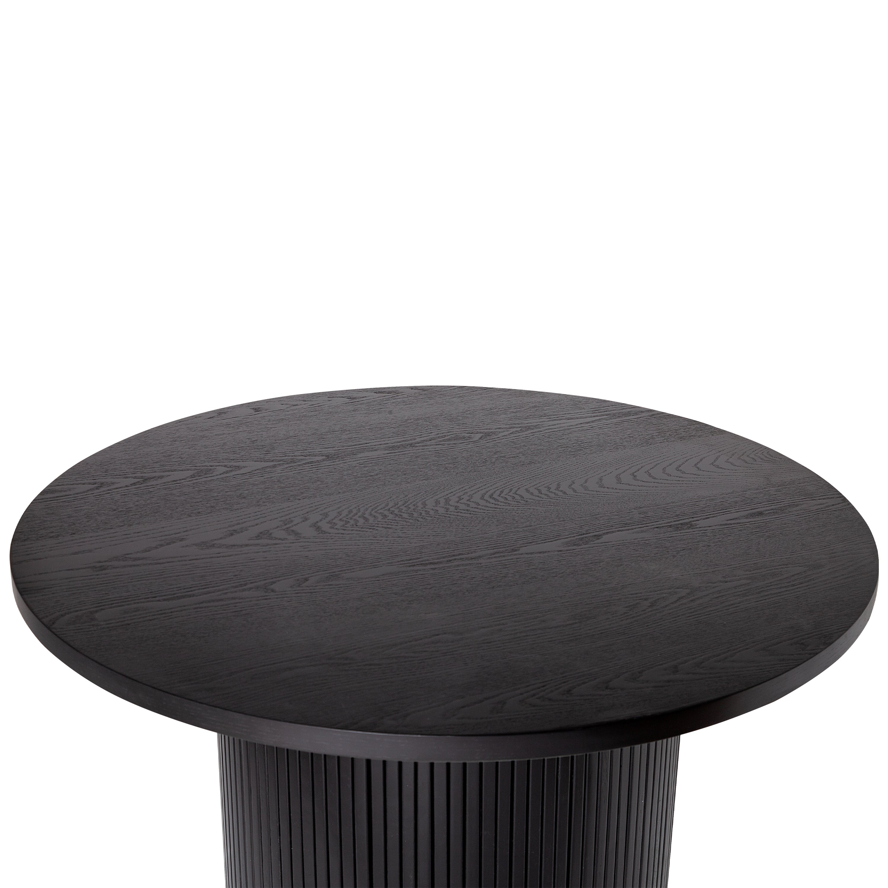 Logidon Ronde massief houten salontafel Zwart 90x90 cm Eiken MDF
