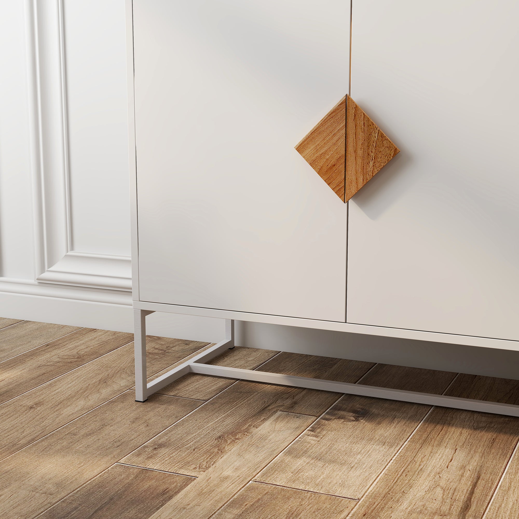 Logidon Wit Dressoir 160 cm met 4 deuren en dubbele opbergruimte