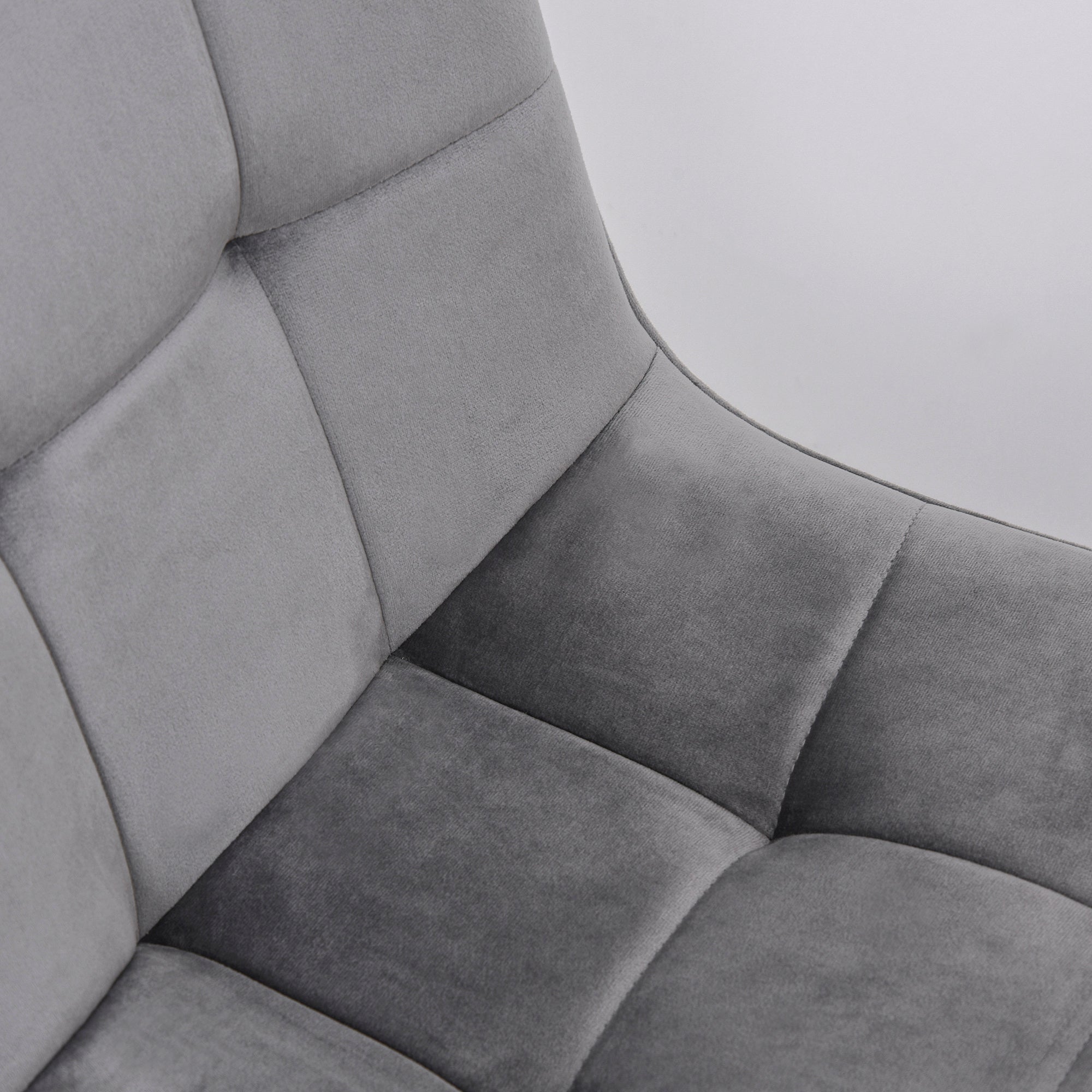Logidon Set van 2 eetkamerstoelen Gestoffeerde stoelen Grijs Zwart Metaal