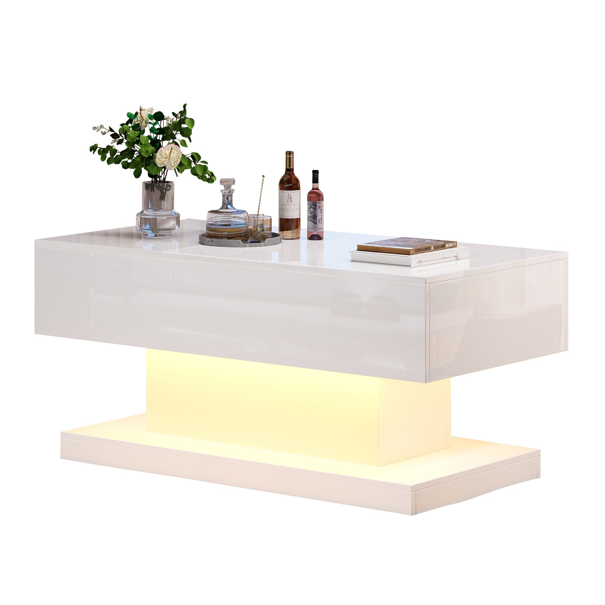 Logidon witte heftafel 100x50x45 met LED verlichting hydraulisch