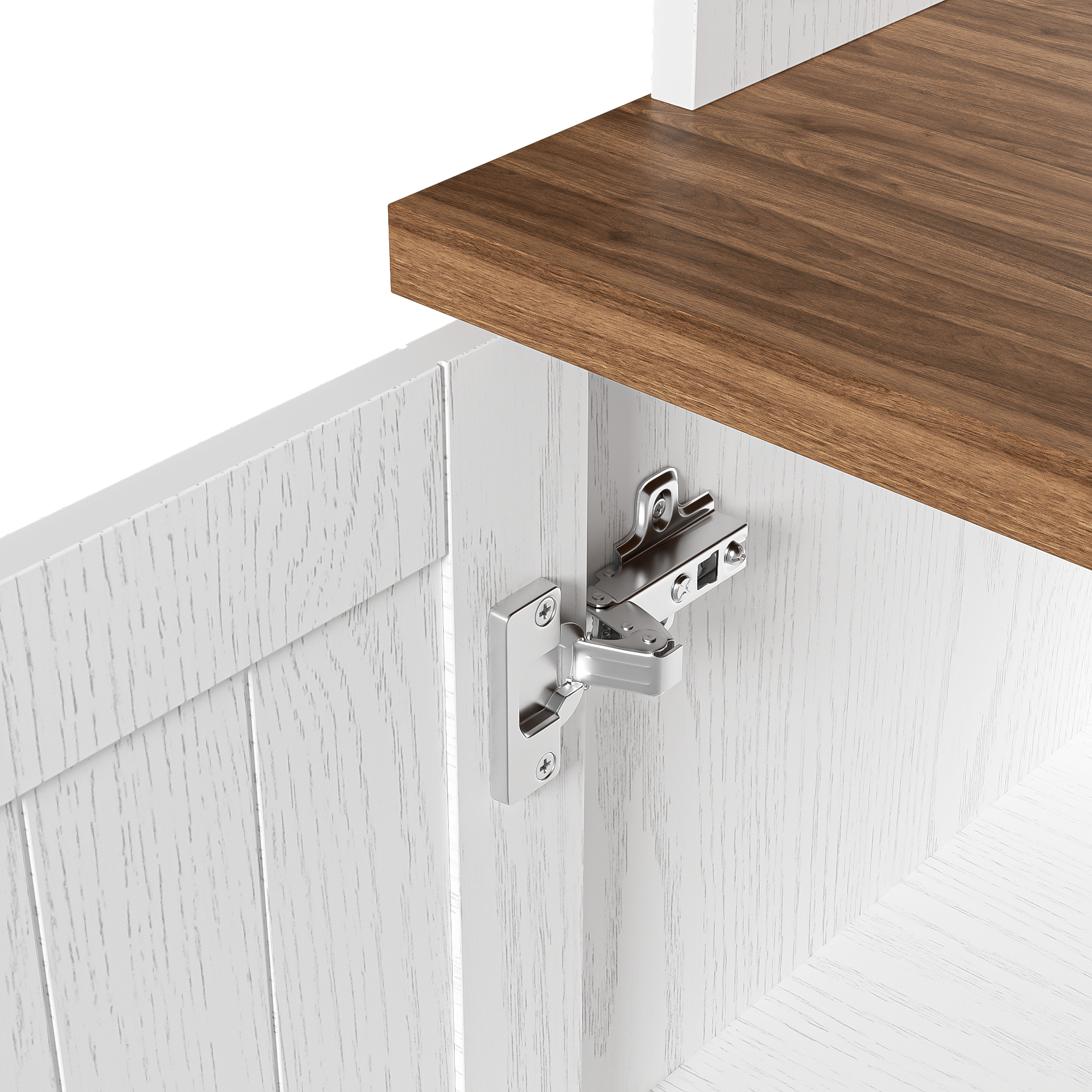 Logidon vitrinekast 114x40x190 cm witbruin landelijke stijl