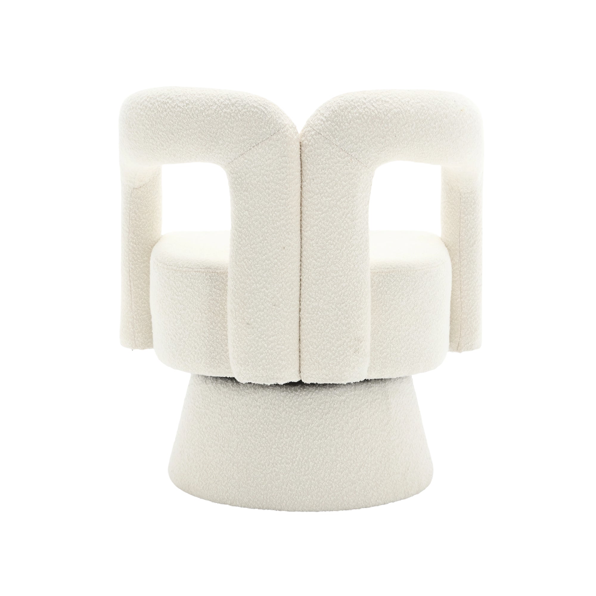 Logidon 360 Degree Rotating Cozy Accent Chair Beige Bouclé