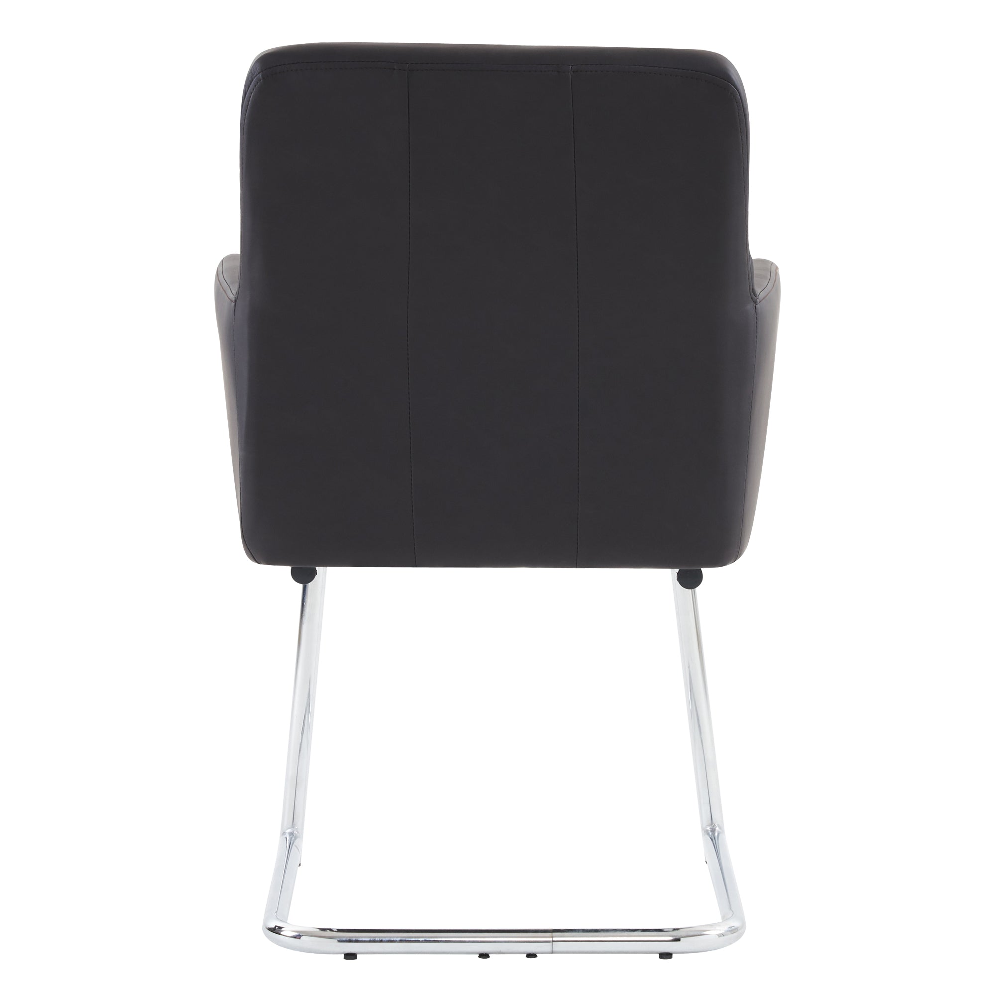 Logidon set van 2 eetkamerstoelen zwart kunstleer verticale strepen