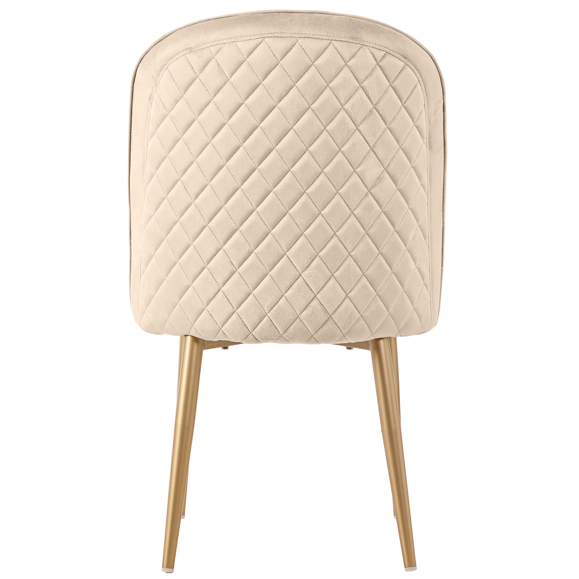 Logidon Set van 4 eetkamerstoelen beige fluweel gouden poten