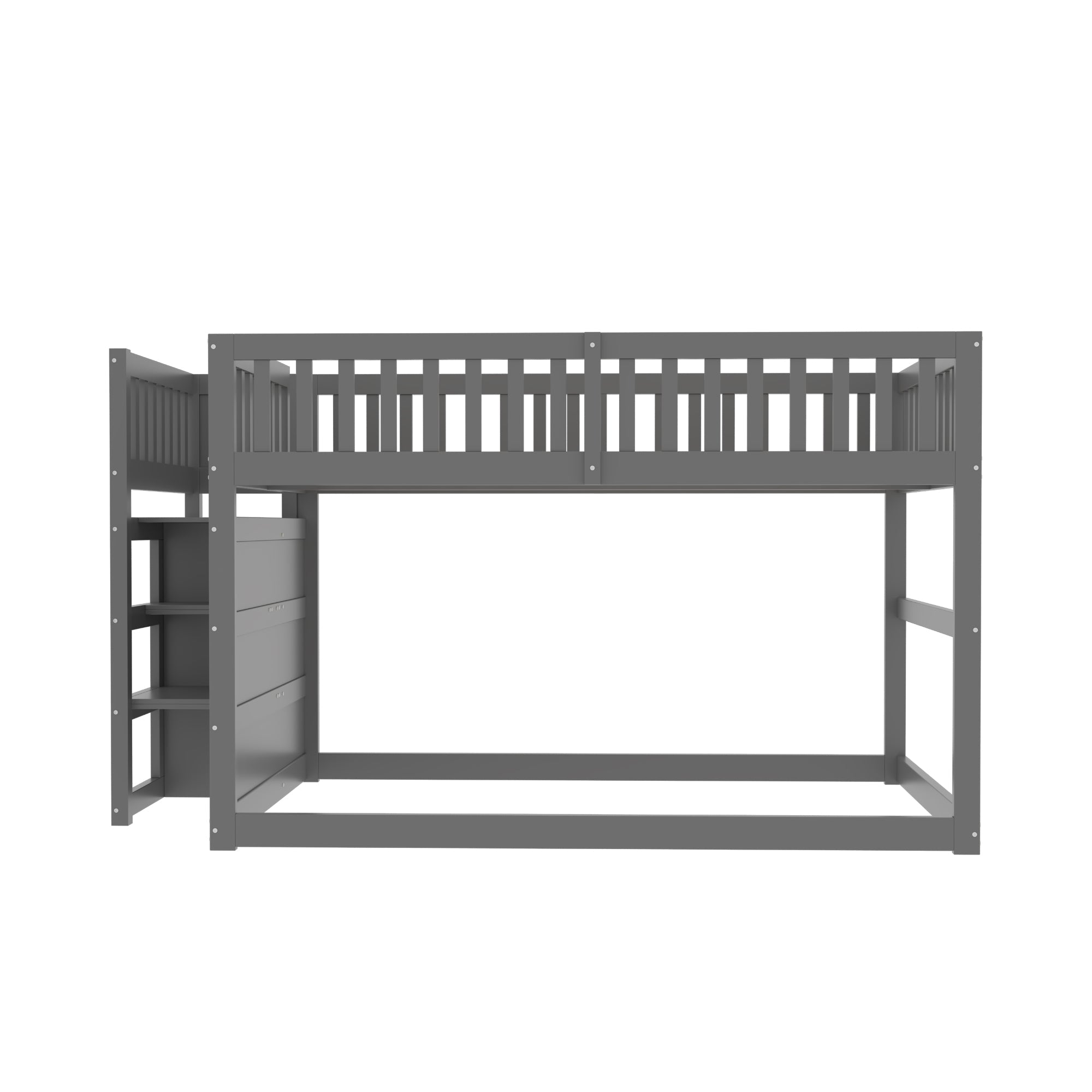 Logidon laag stapelbed 140x200 grijs veiligheidsstapelbed