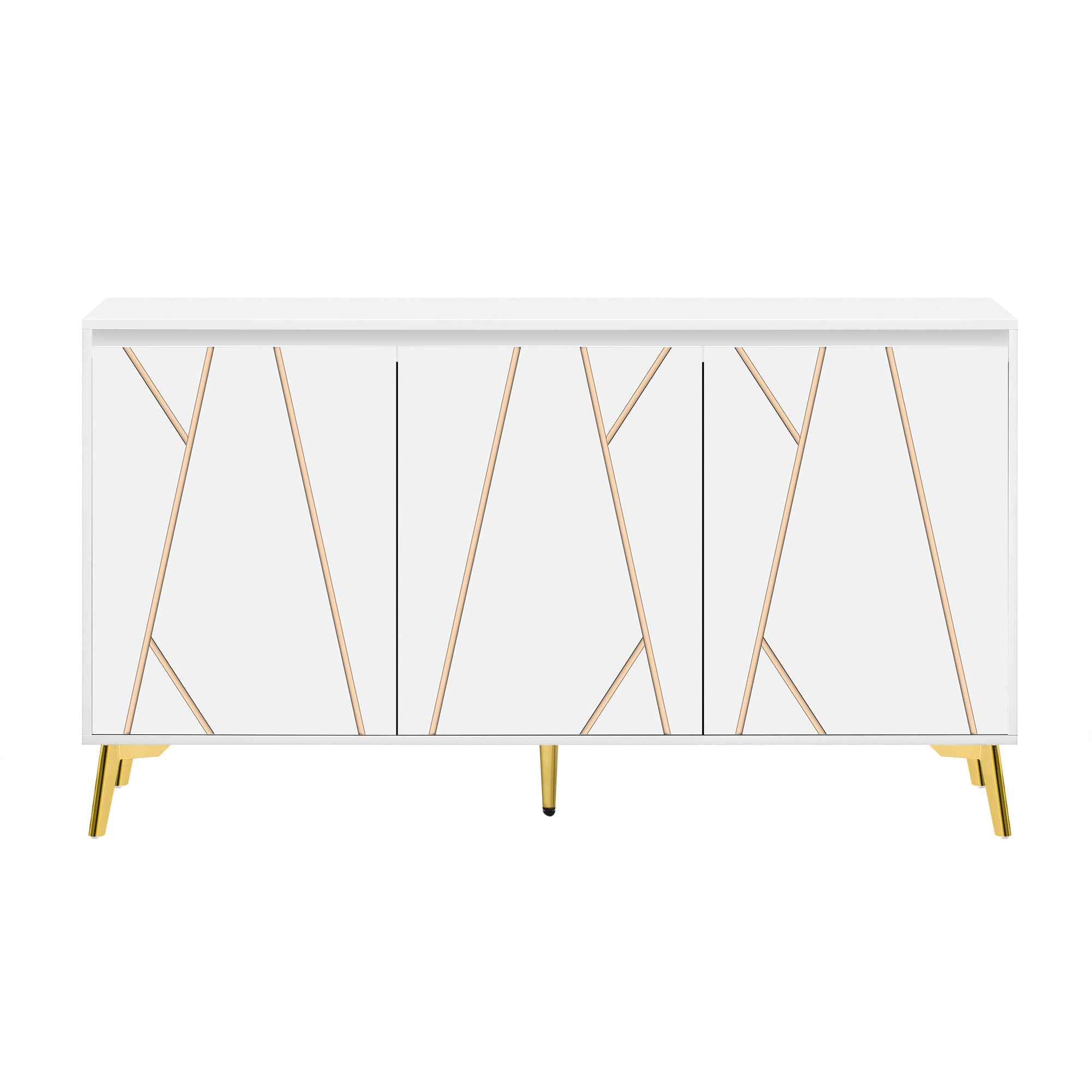 Logidon Dressoir Modern Wit 3-deurs Greeploos 140 cm