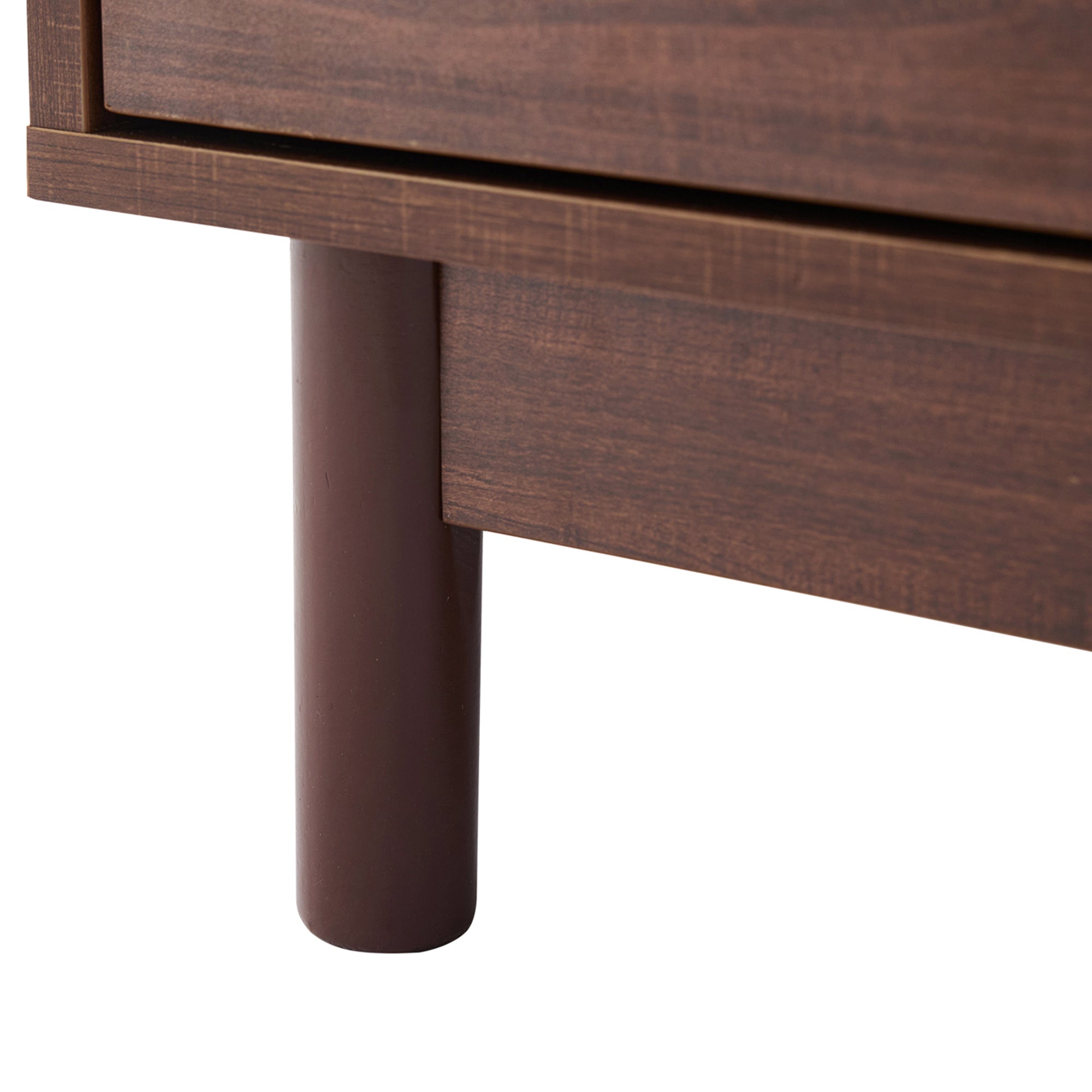 Logidon TV cabinet 180 cm dark wood look rattan doors cable management